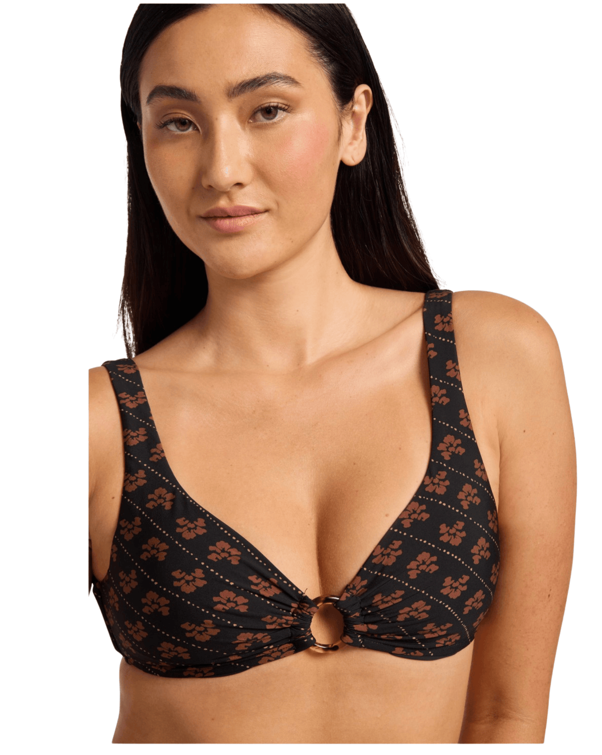 Seafolly Batik Bloom Multifit Ring Front Tank - Black