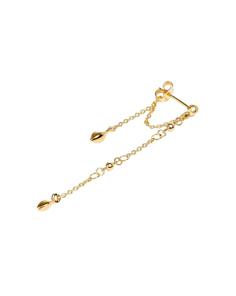 By Charlotte Luck and Love Chain Earrings Gold