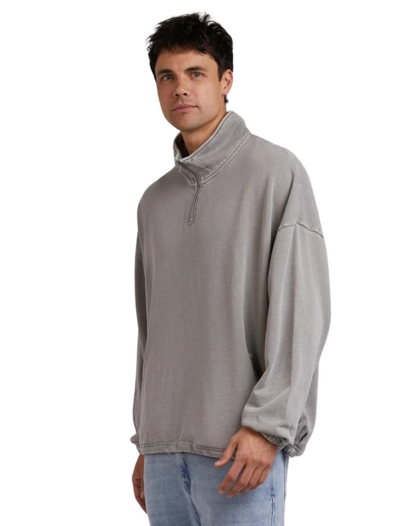 Silent Theory Oversized 1/4 Zip Jumper Grey