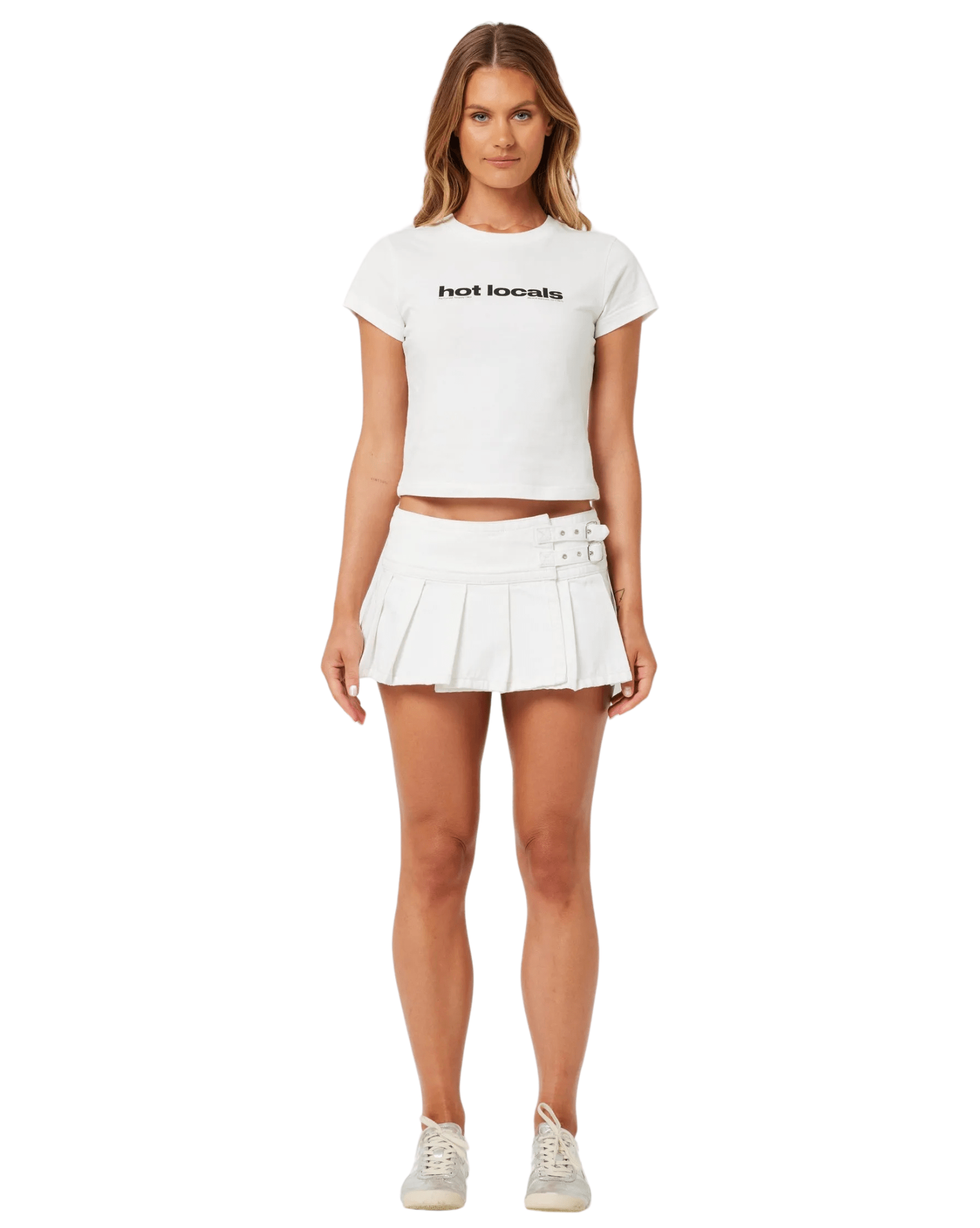 Abrand RC 99 Pleated Skirt - White Wash