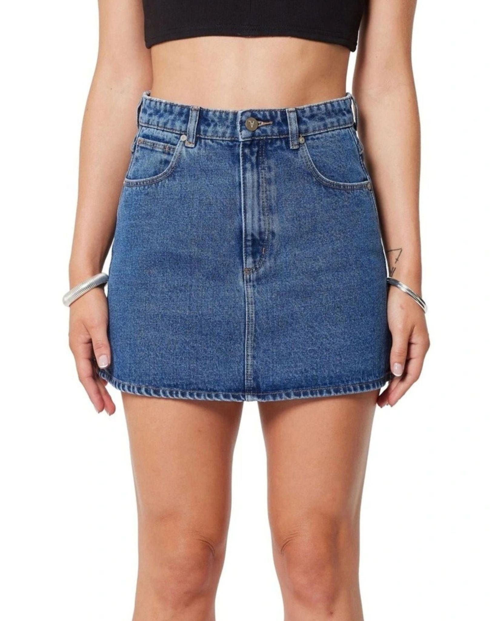 Abrand Womens Aline Bella Skirt - Mid Blue