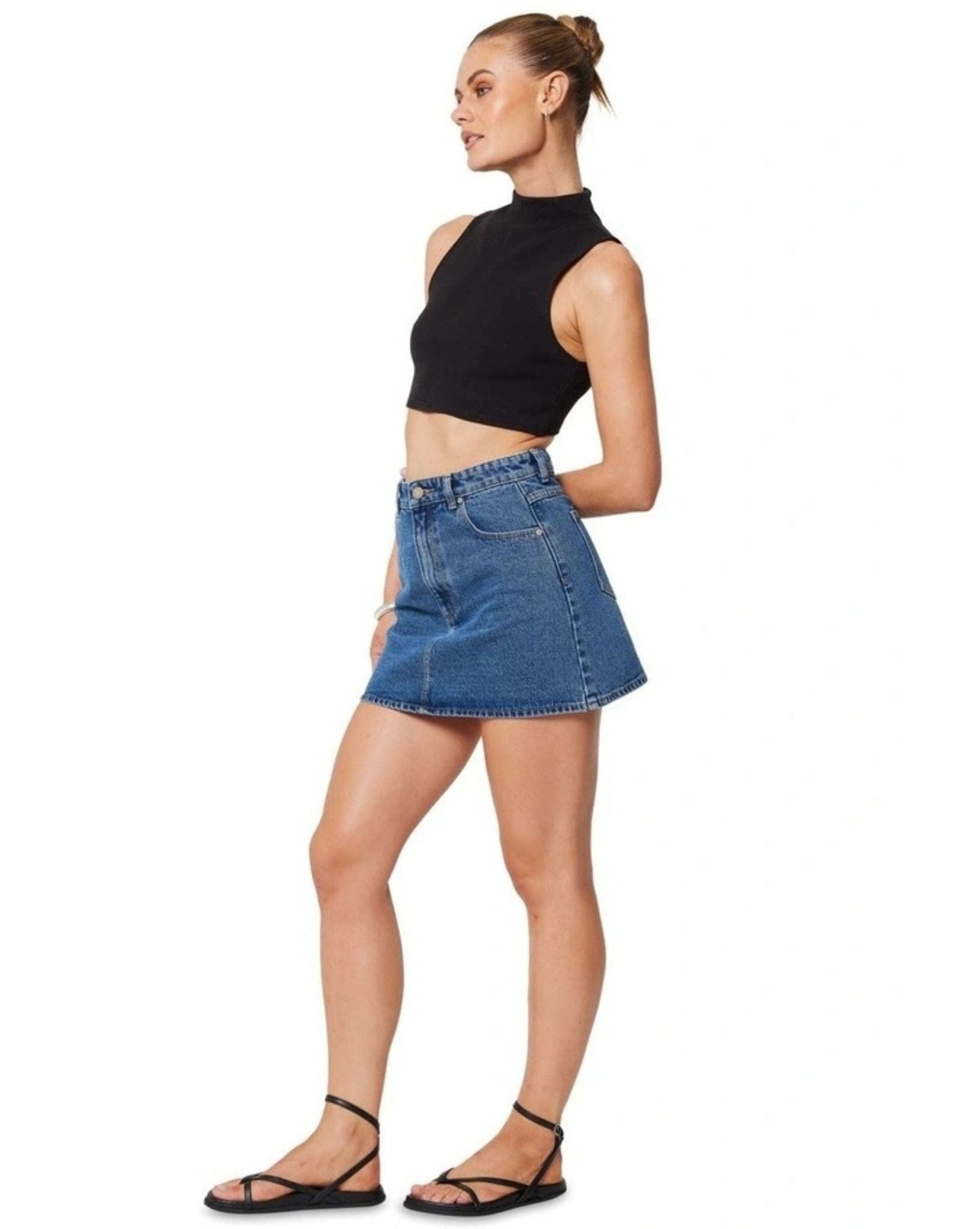 Abrand Womens Aline Bella Skirt - Mid Blue