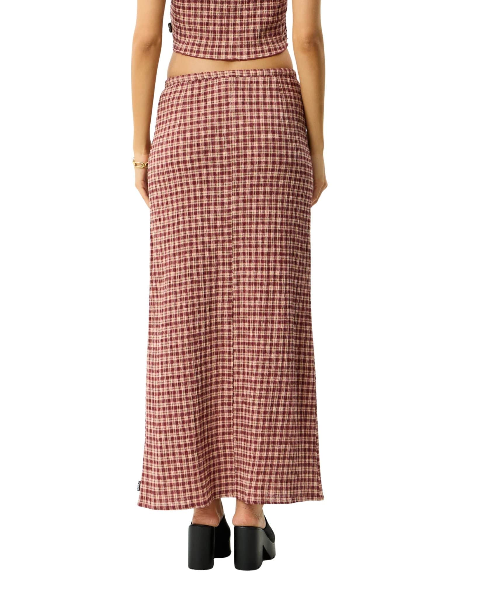 Afends Capricorn - Seersucker Maxi Skirt