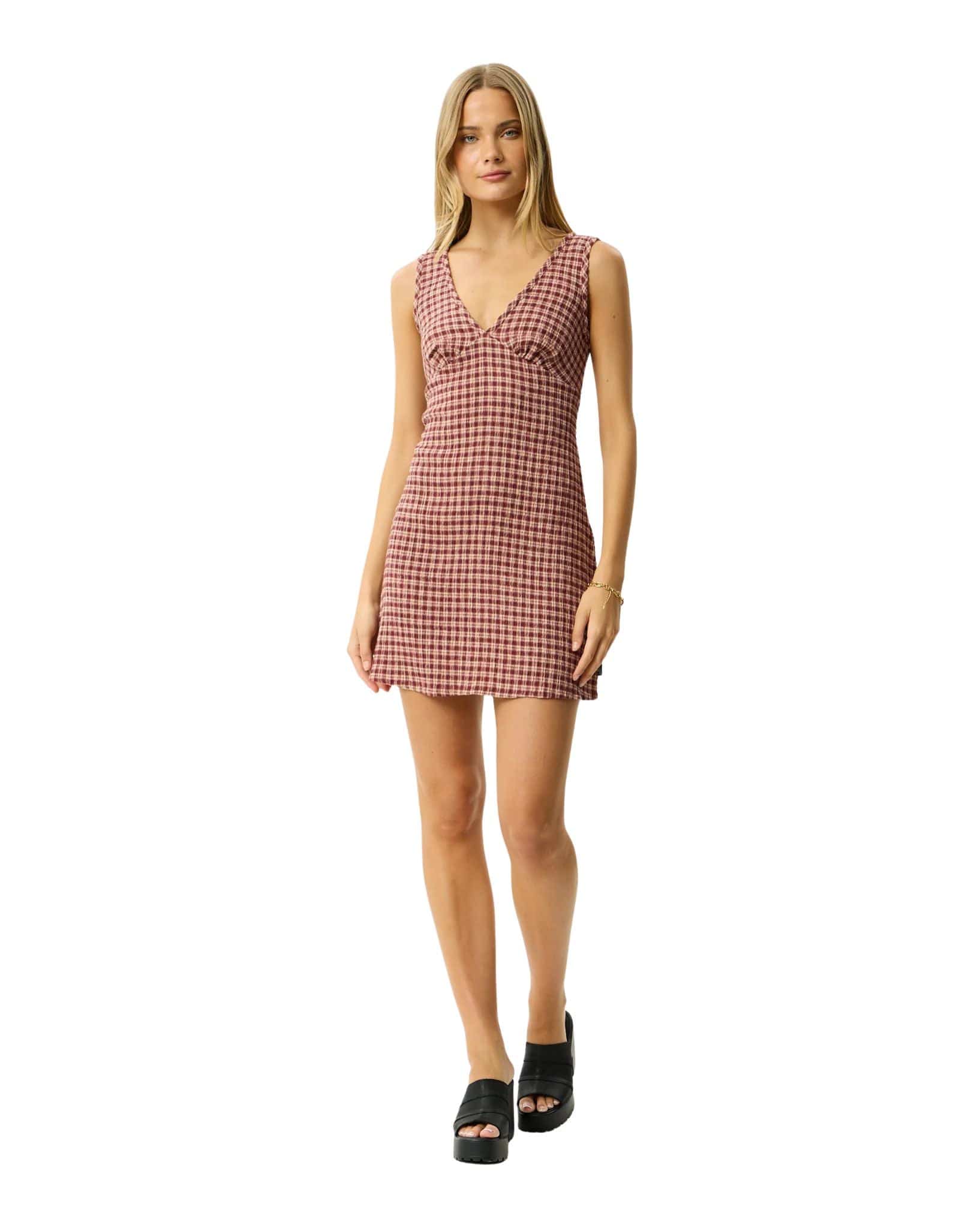 Afends Capricorn - Seersucker Mini Dress