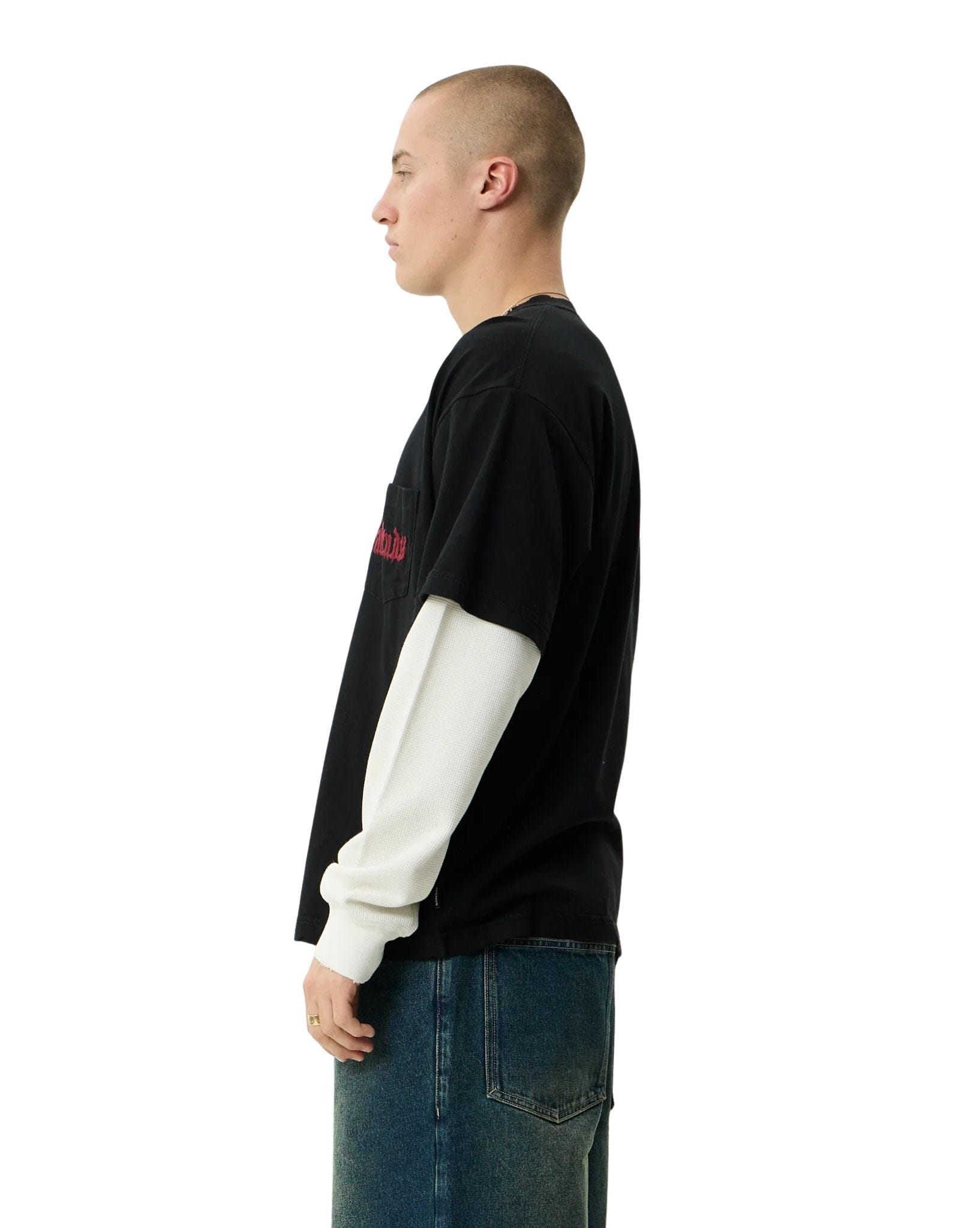 Afends Drop Zone - Recycled Layered Waffle Boxy Tee