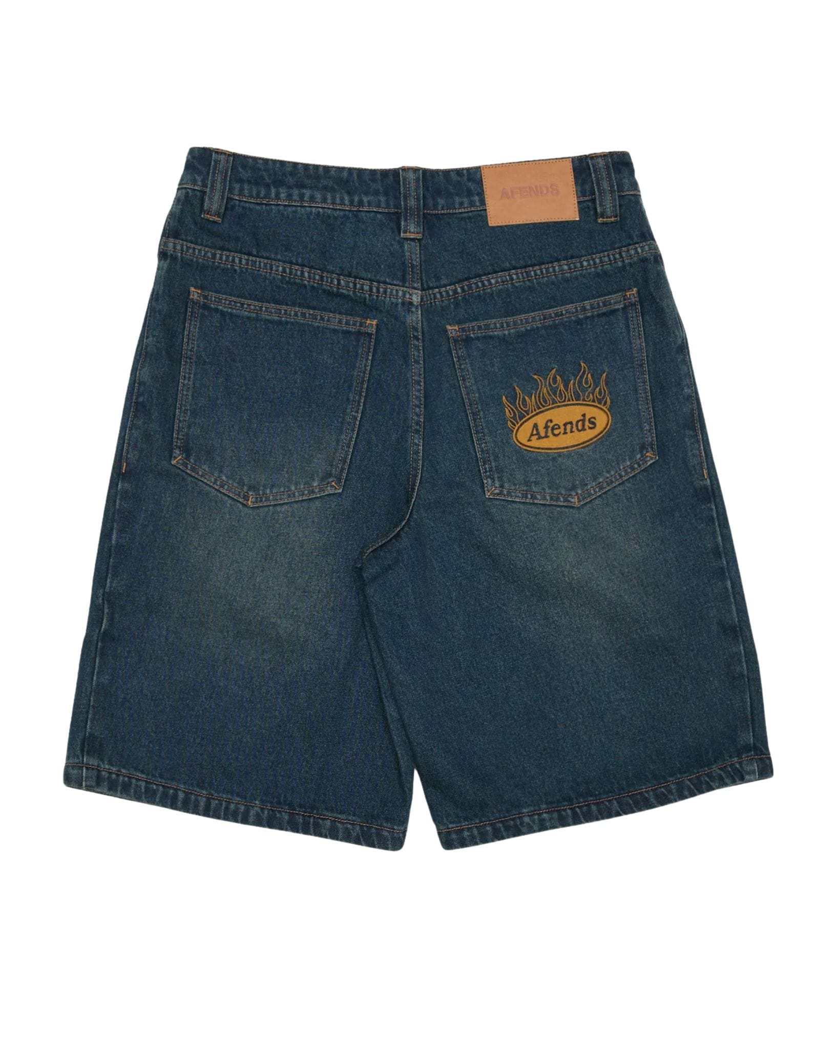 Afends Fast Forward - Denim Ultra Baggy Pleated Short 24"