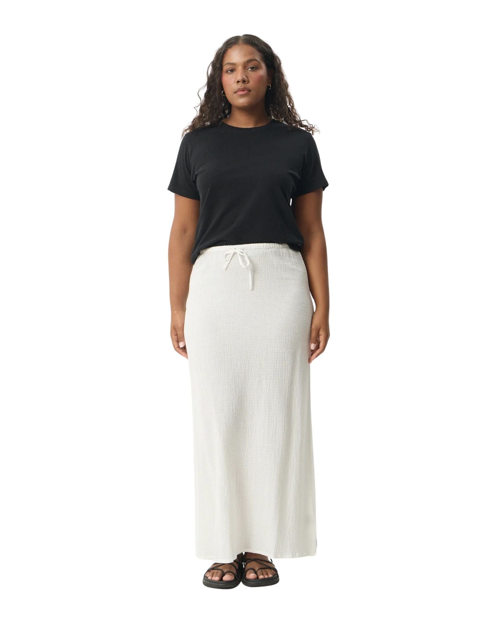 Afends Focus - Hemp Seersucker Maxi Skirt