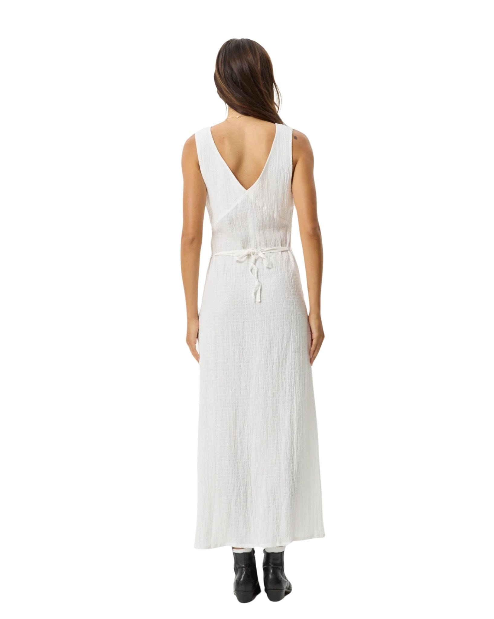 Afends Focus Seersucker Hemp Maxi Dress