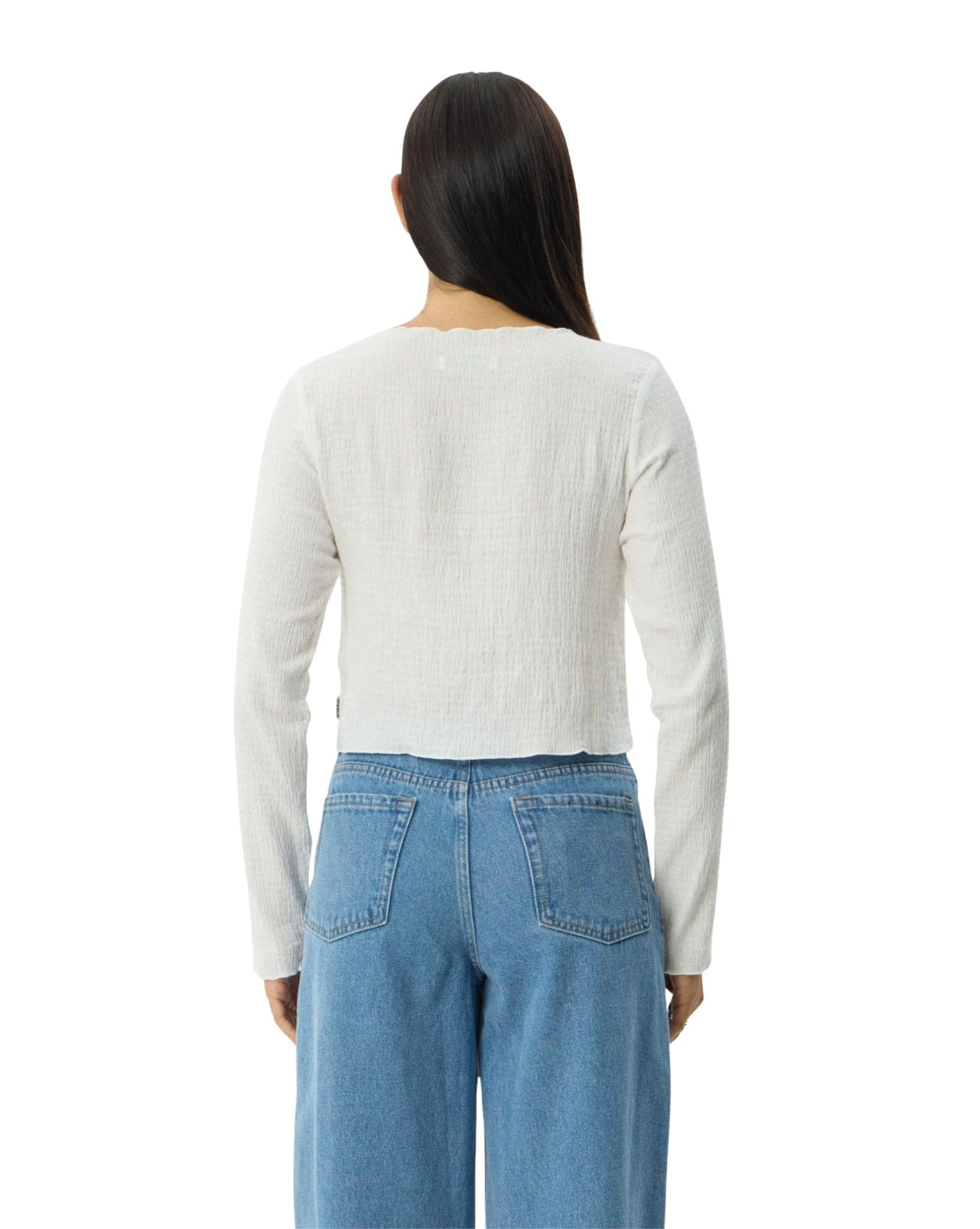 Afends Focus Seersucker Long Sleeve Top