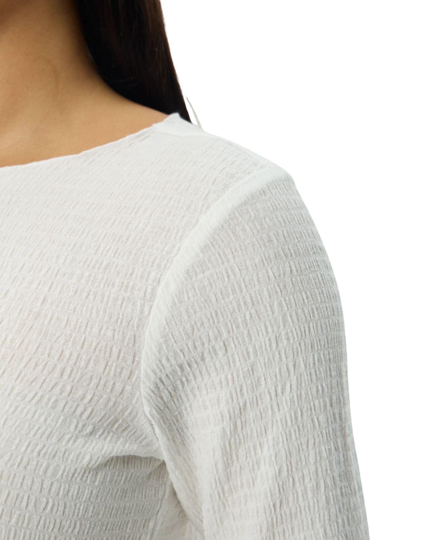 Afends Focus Seersucker Long Sleeve Top