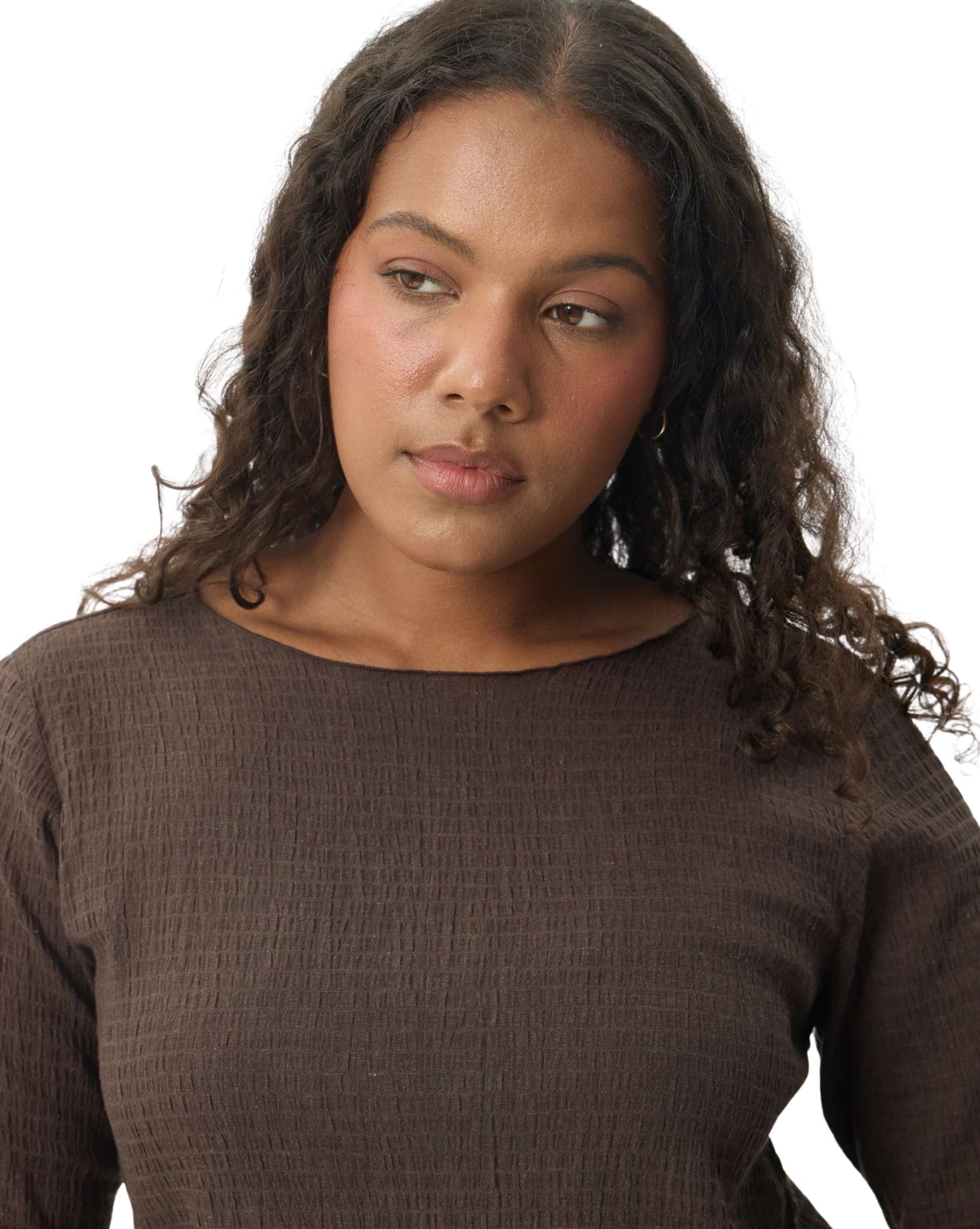 Afends Focus Seersucker Long Sleeve Top