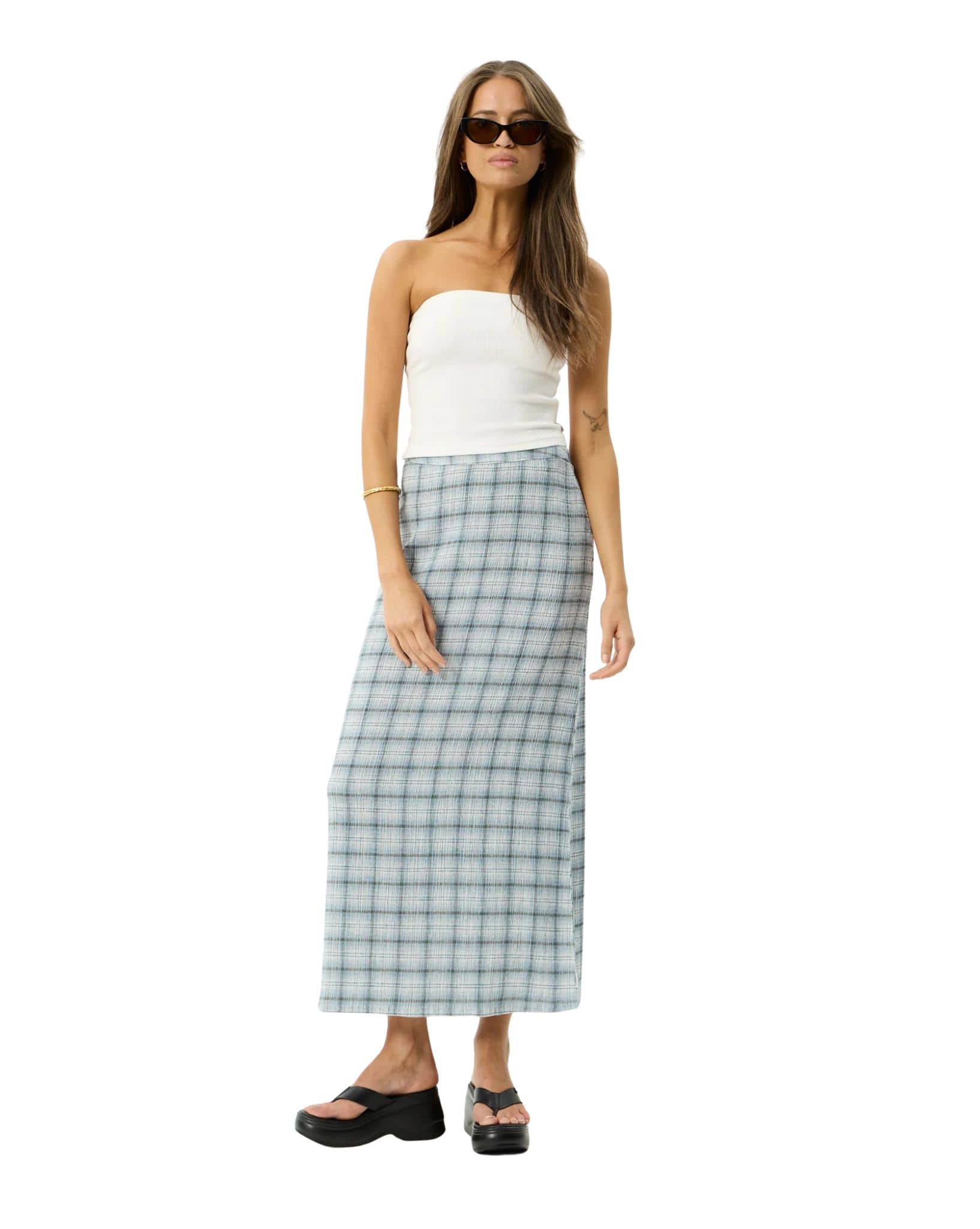 Afends Lagoon - Seersucker Maxi Skirt