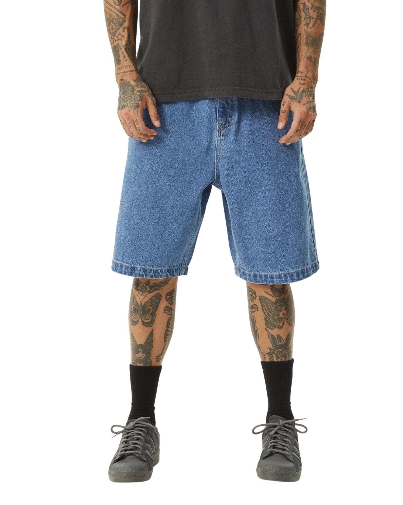 Afends Lil C Denim Baggy Fit Short 22 Inch