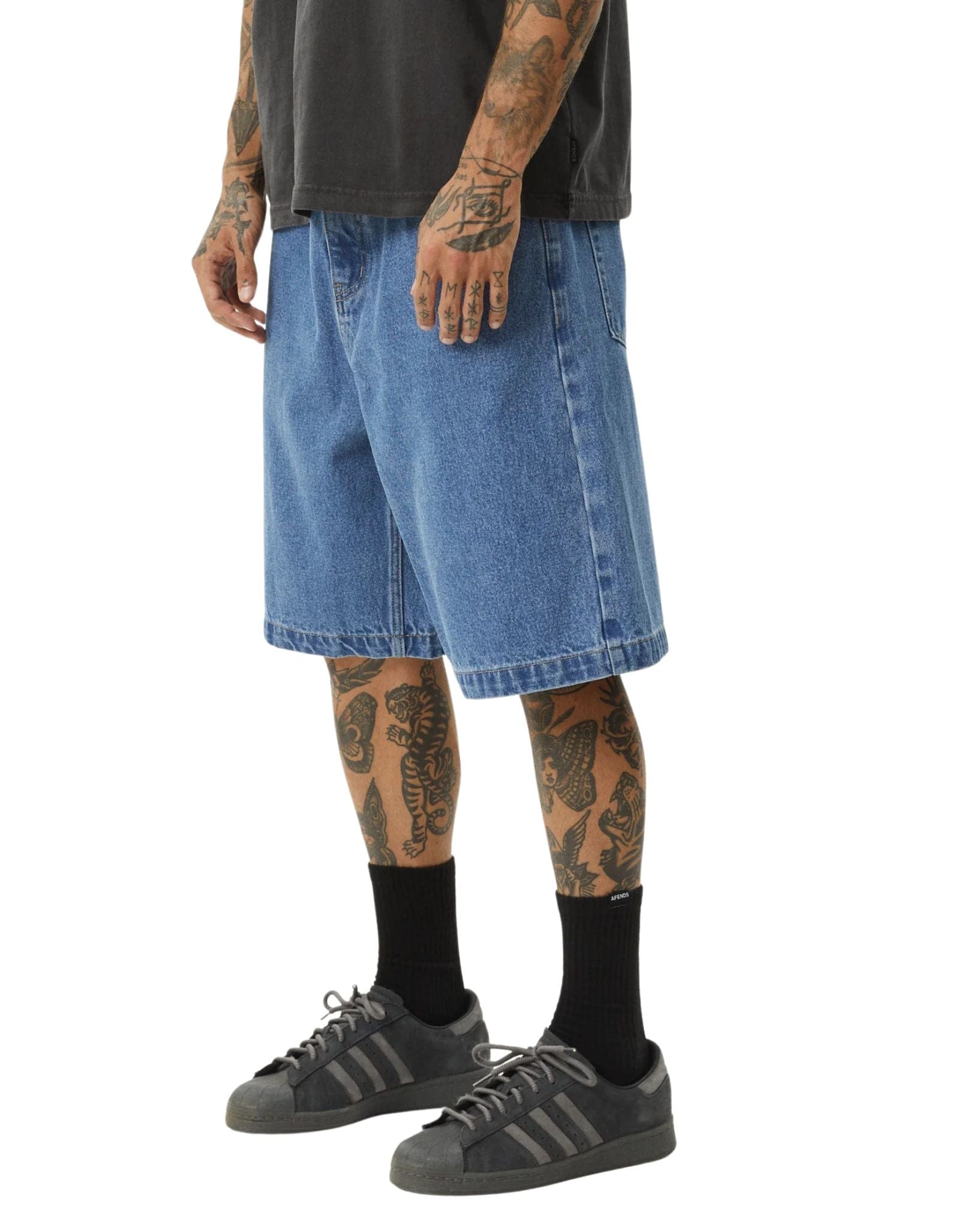 Afends Lil C Denim Baggy Fit Short 22 Inch
