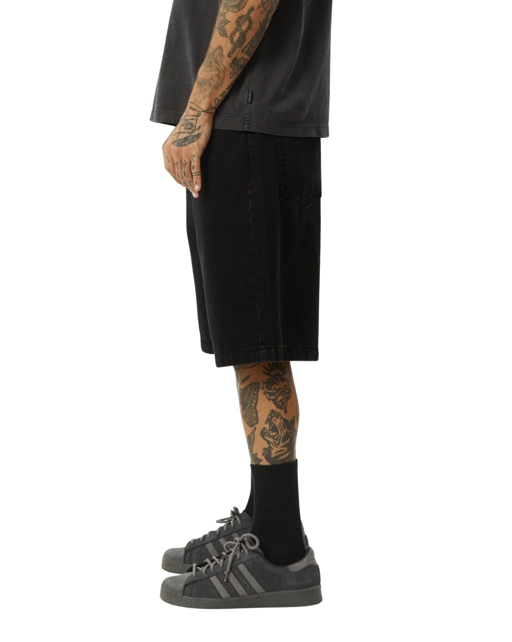 Afends Lil C - Denim Baggy Short 22"