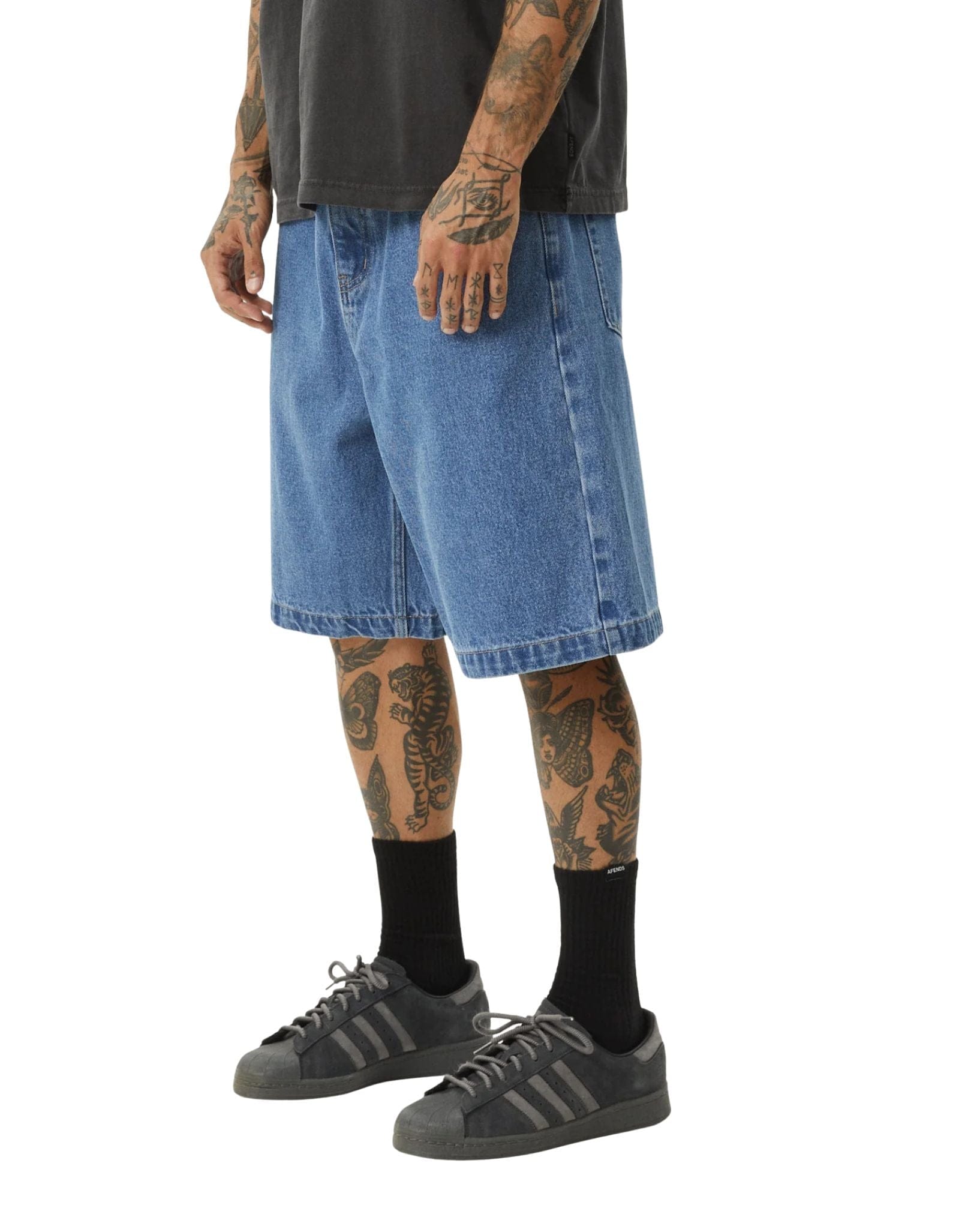 Afends Lil C - Denim Baggy Short 22"
