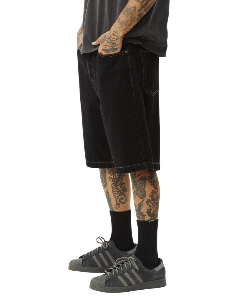 Afends Lil C - Denim Baggy Shorts 22"