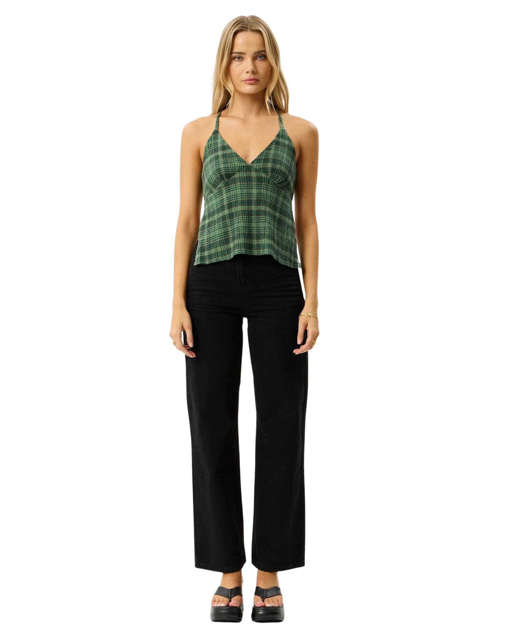 Afends Lonnie Strappy - Hemp Seersucker Top