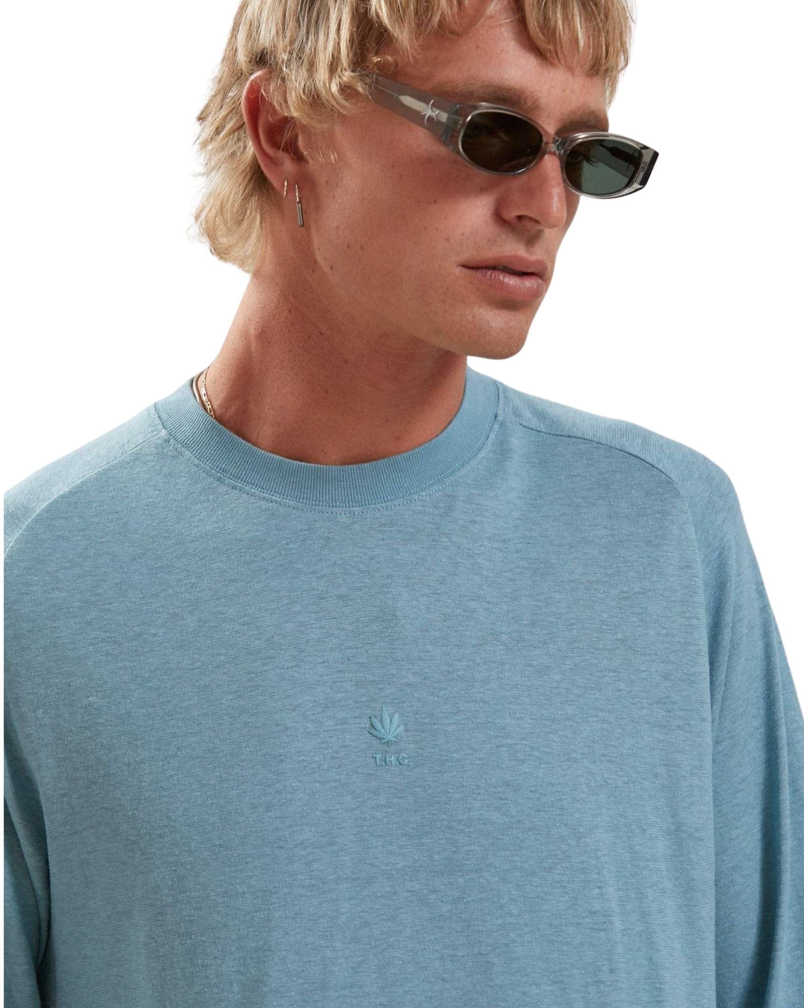 Afends Mens Cadet Hemp Raglan Tee - Marine