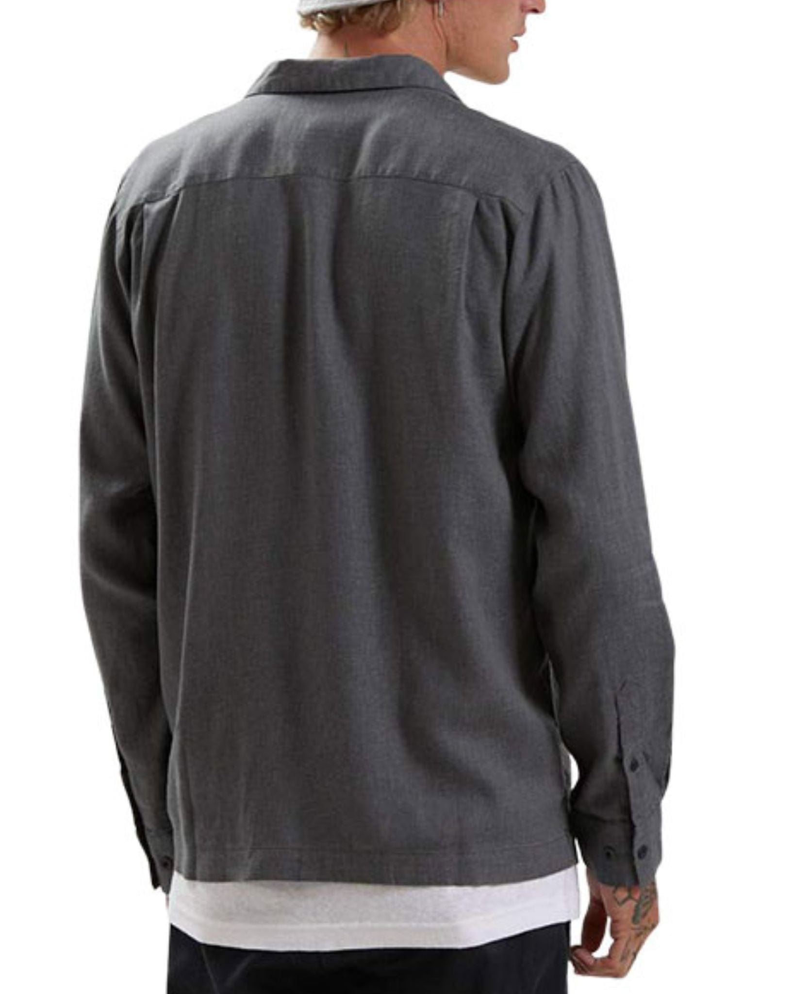 Afends Mens Critical Hemp Cuban Long Sleeve Shirt
