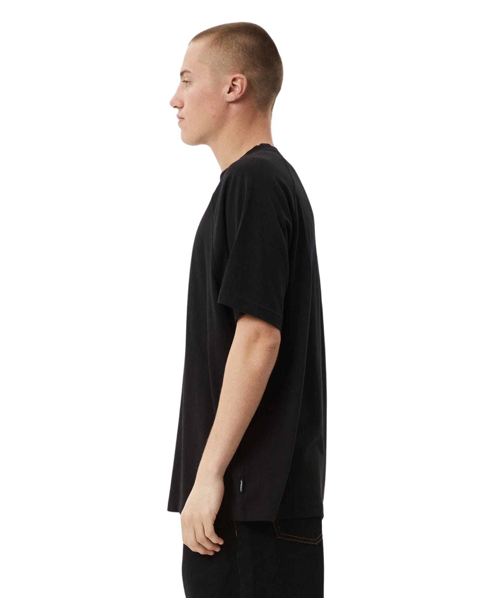 Afends Mens Dance Party Raglan Boxy Fit Tee - Black