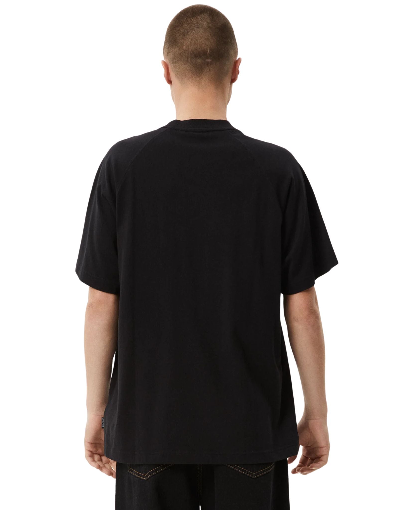Afends Mens Dance Party Raglan Boxy Fit Tee - Black