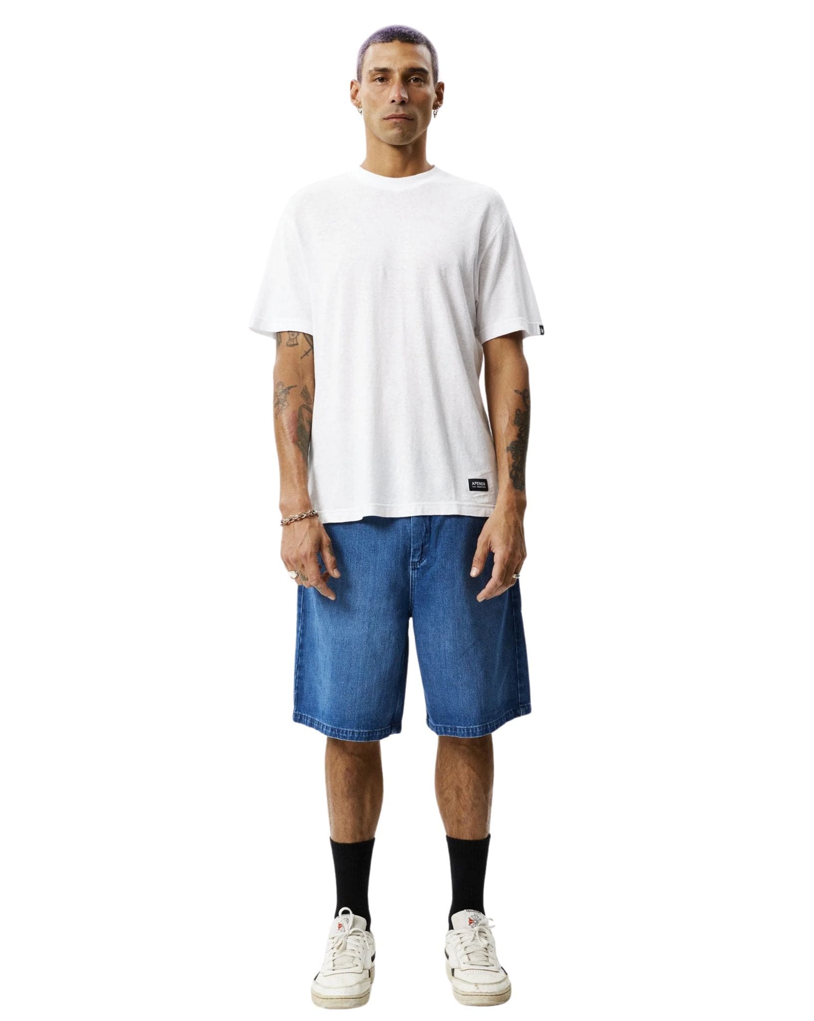 Afends Mens Lil C - Hemp Denim Baggy Shorts