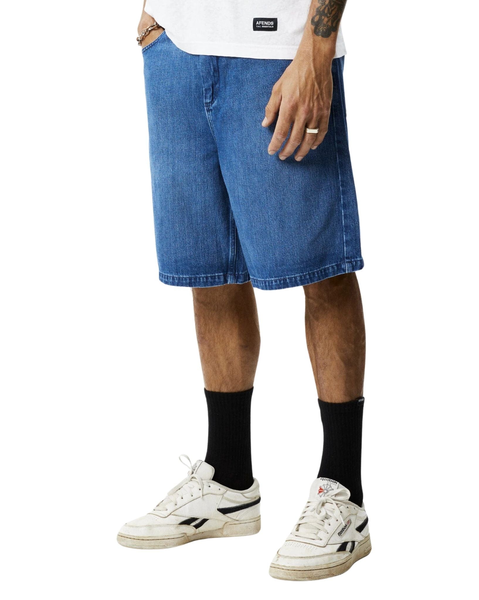 Afends Mens Lil C - Hemp Denim Baggy Shorts