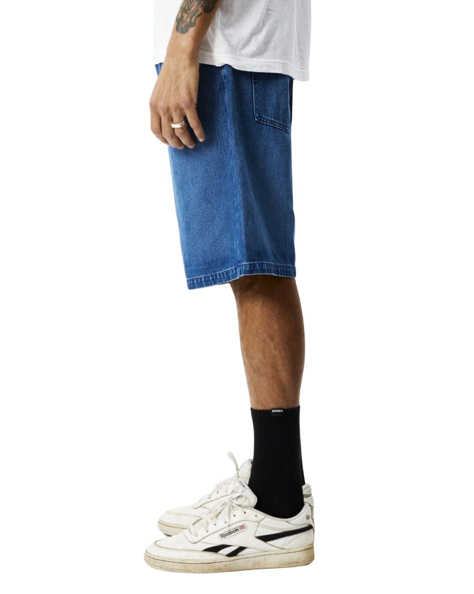Afends Mens Lil C - Hemp Denim Baggy Shorts