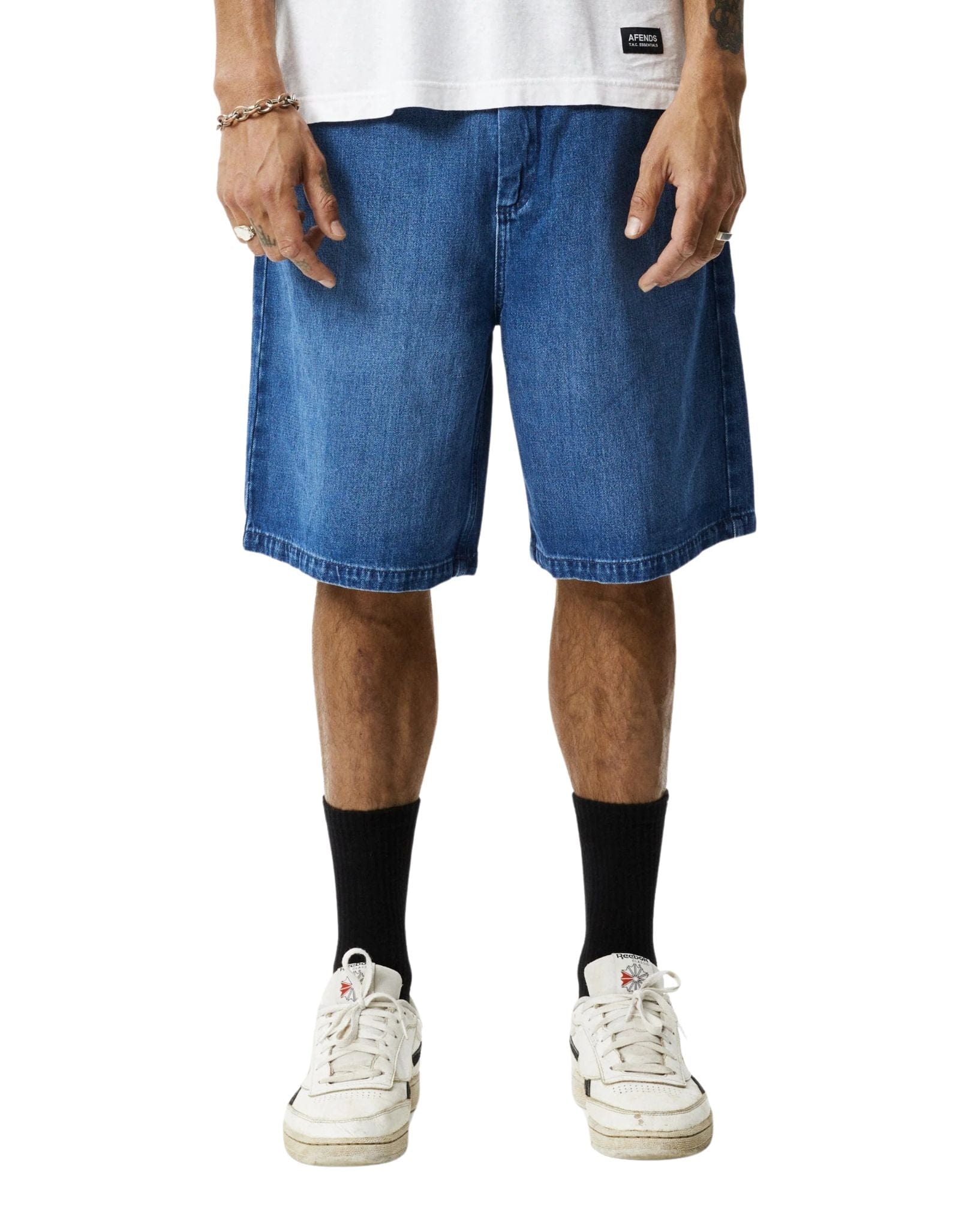 Afends Mens Lil C - Hemp Denim Baggy Shorts