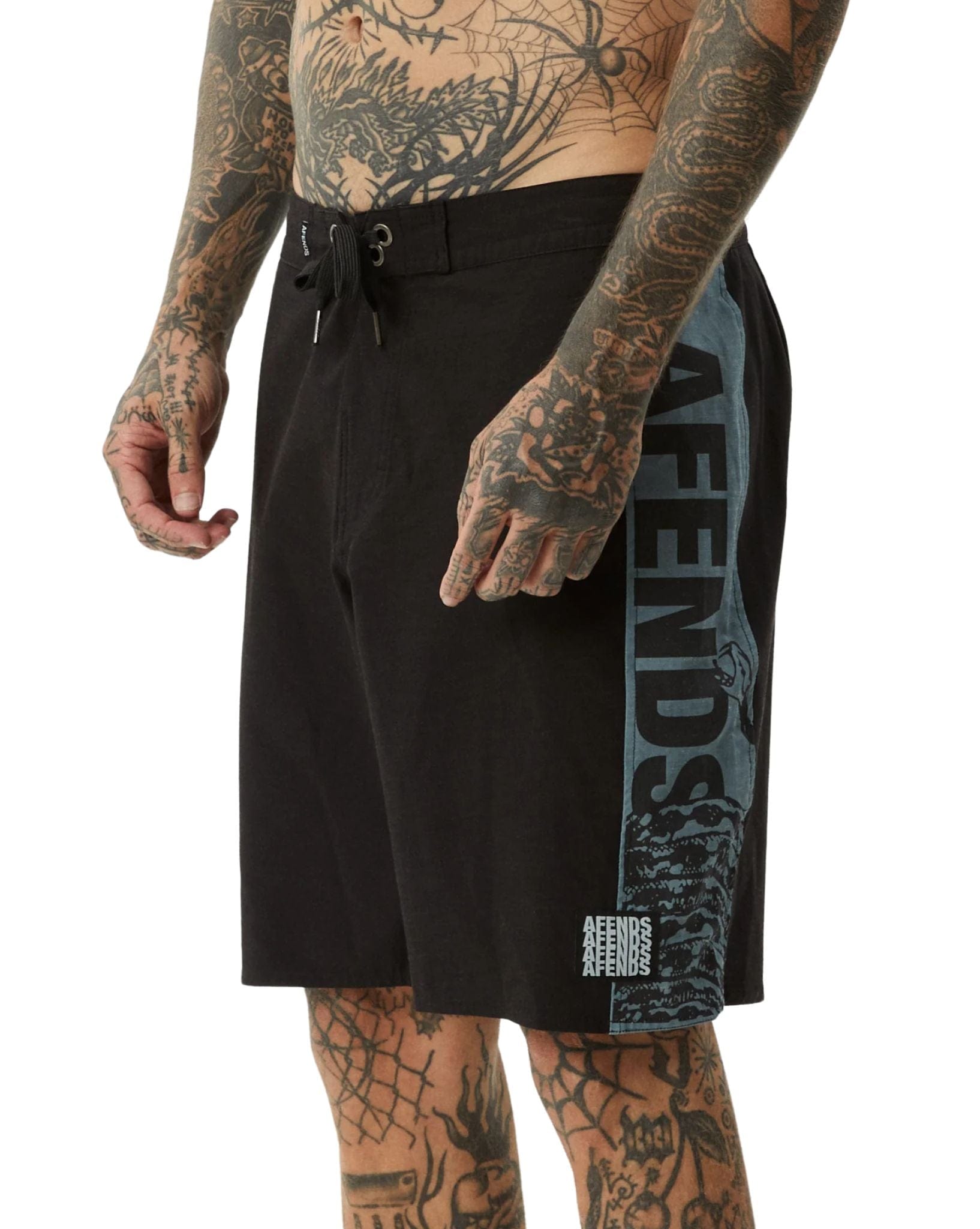 Afends Mens Tread Boardshorts 18" - Black