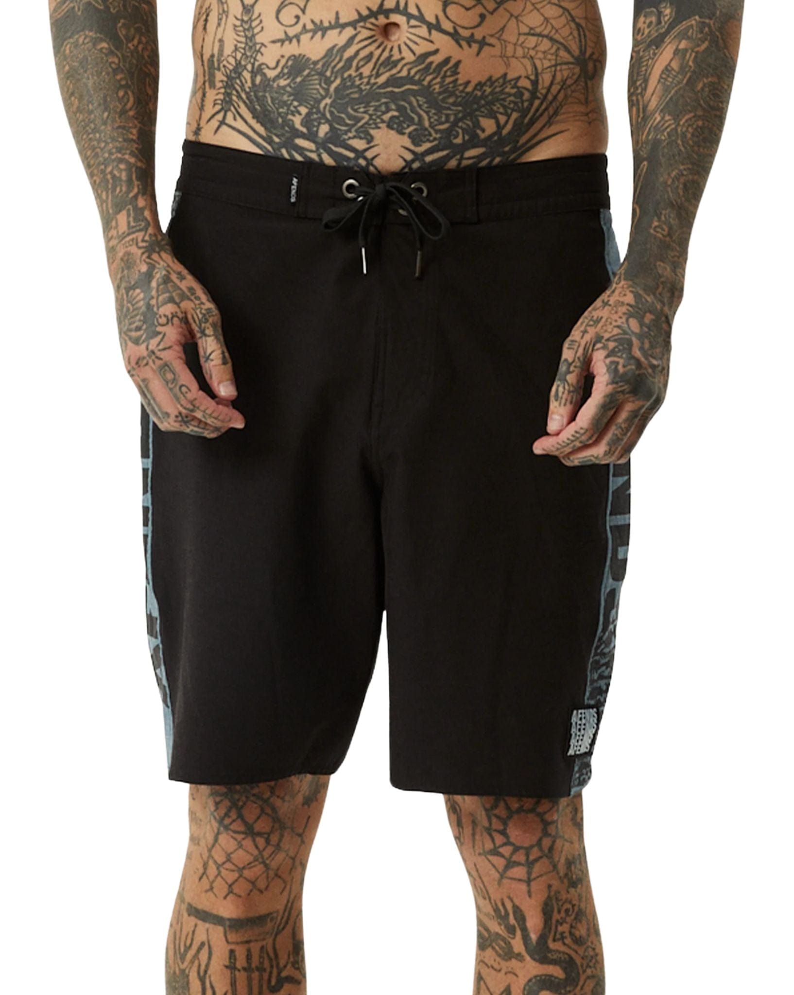 Afends Mens Tread Boardshorts 18" - Black