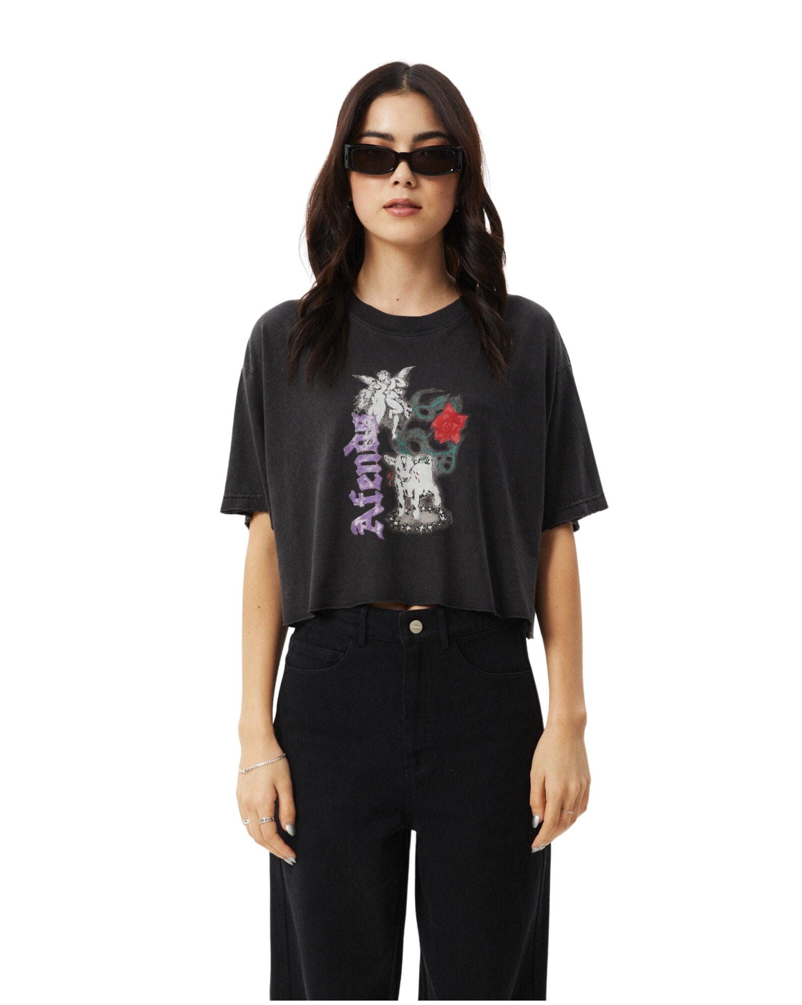Afends Nirvana Cropped Hemp Oversized Tee