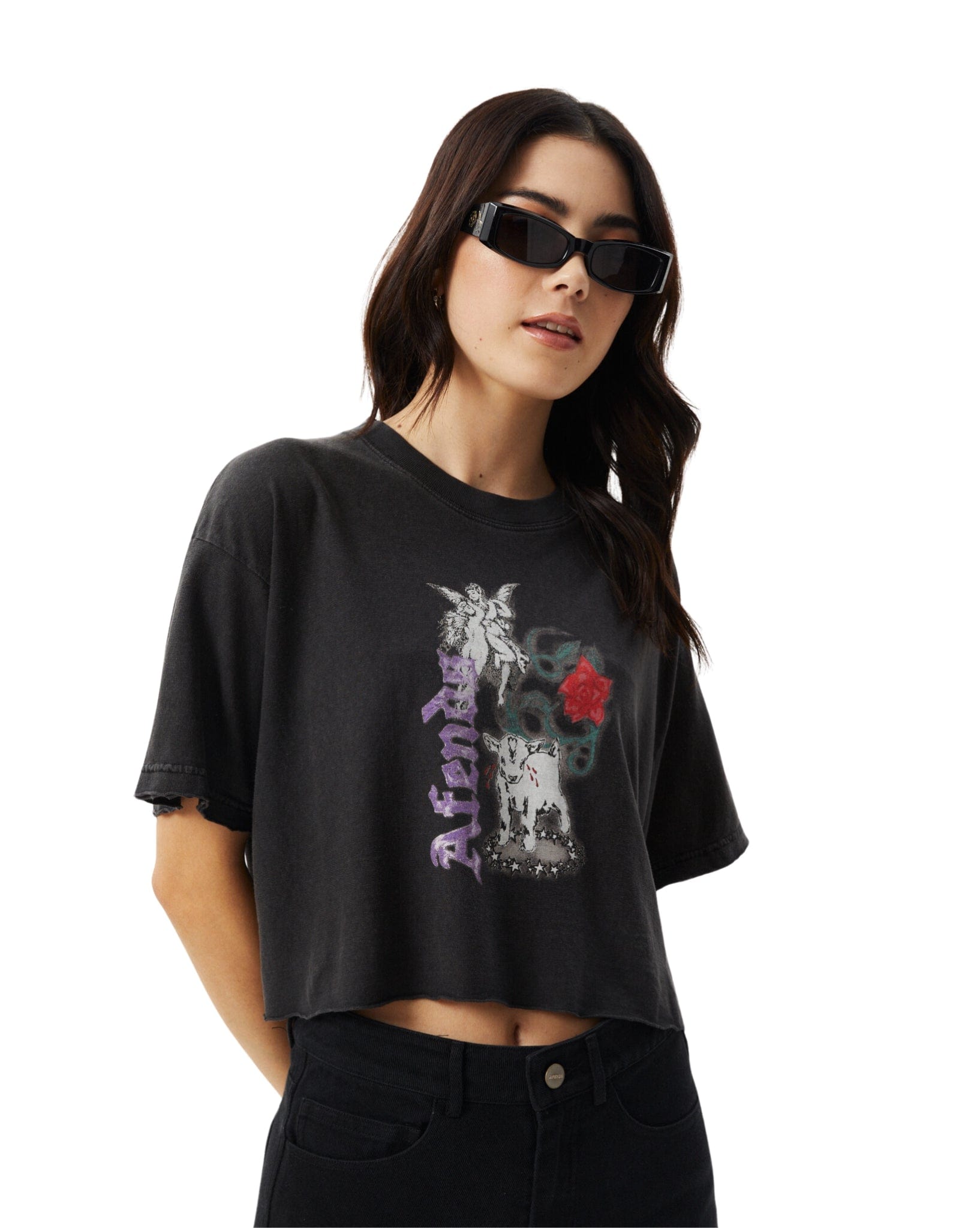 Afends Nirvana Cropped Hemp Oversized Tee