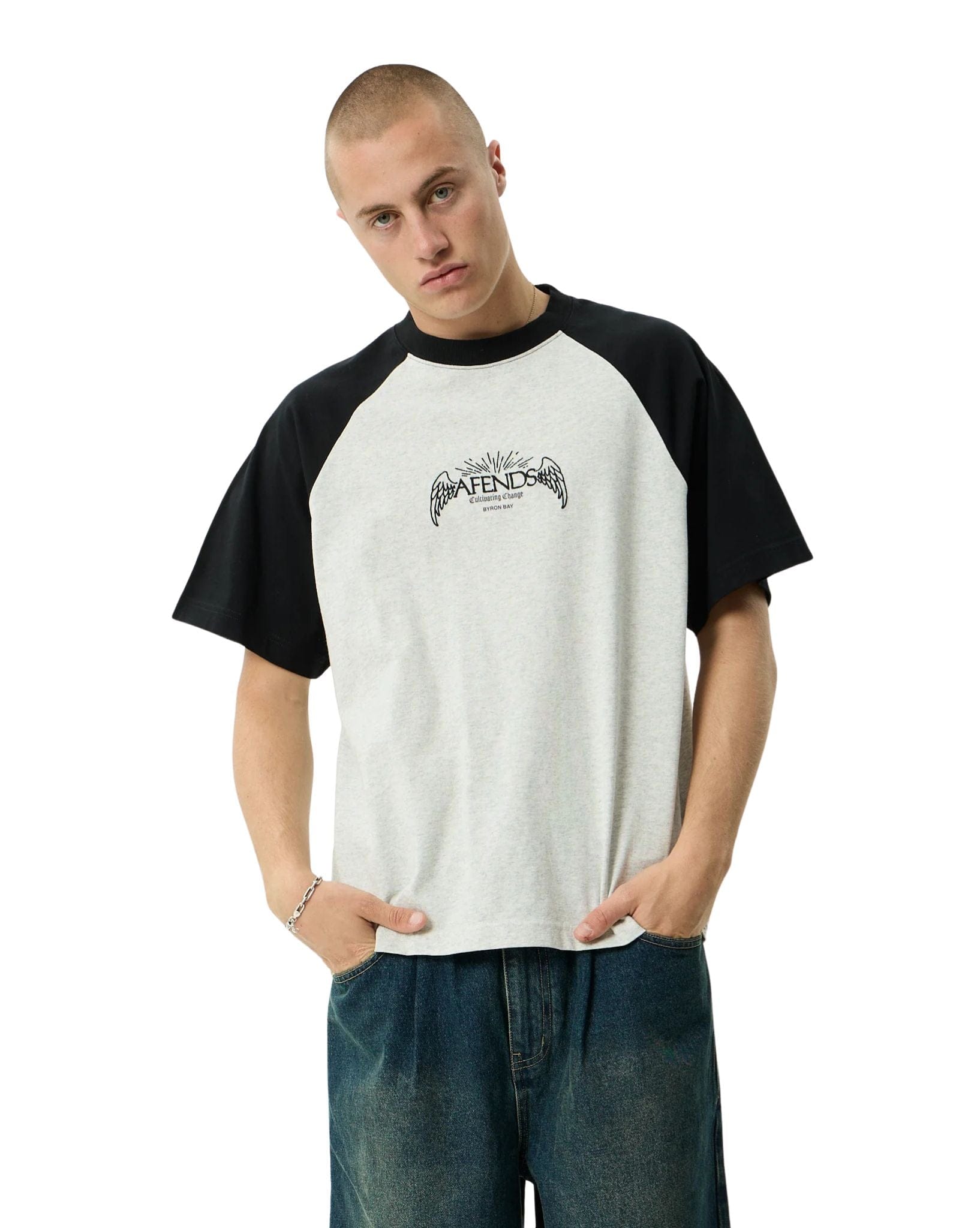 Afends Wings - Recycled Heavyweight Raglan Fit Tee