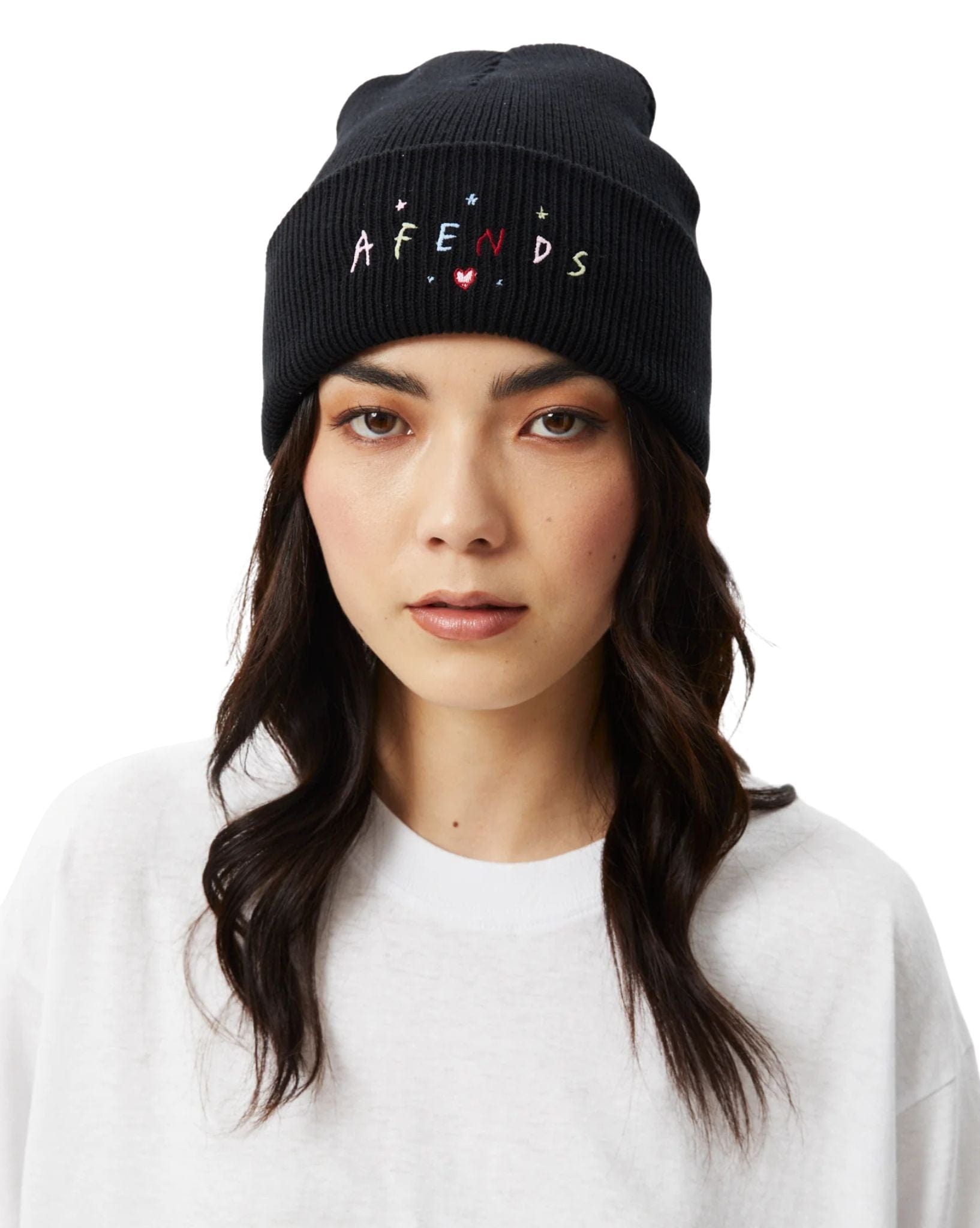 Afends Womens Funhouse Knit Beanie - Black