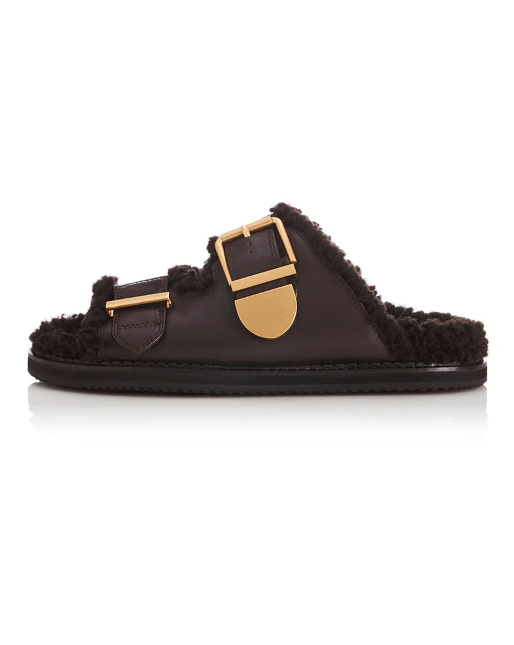 Alias Mae Womens Panama Sandals - Choc Leather I Shearling