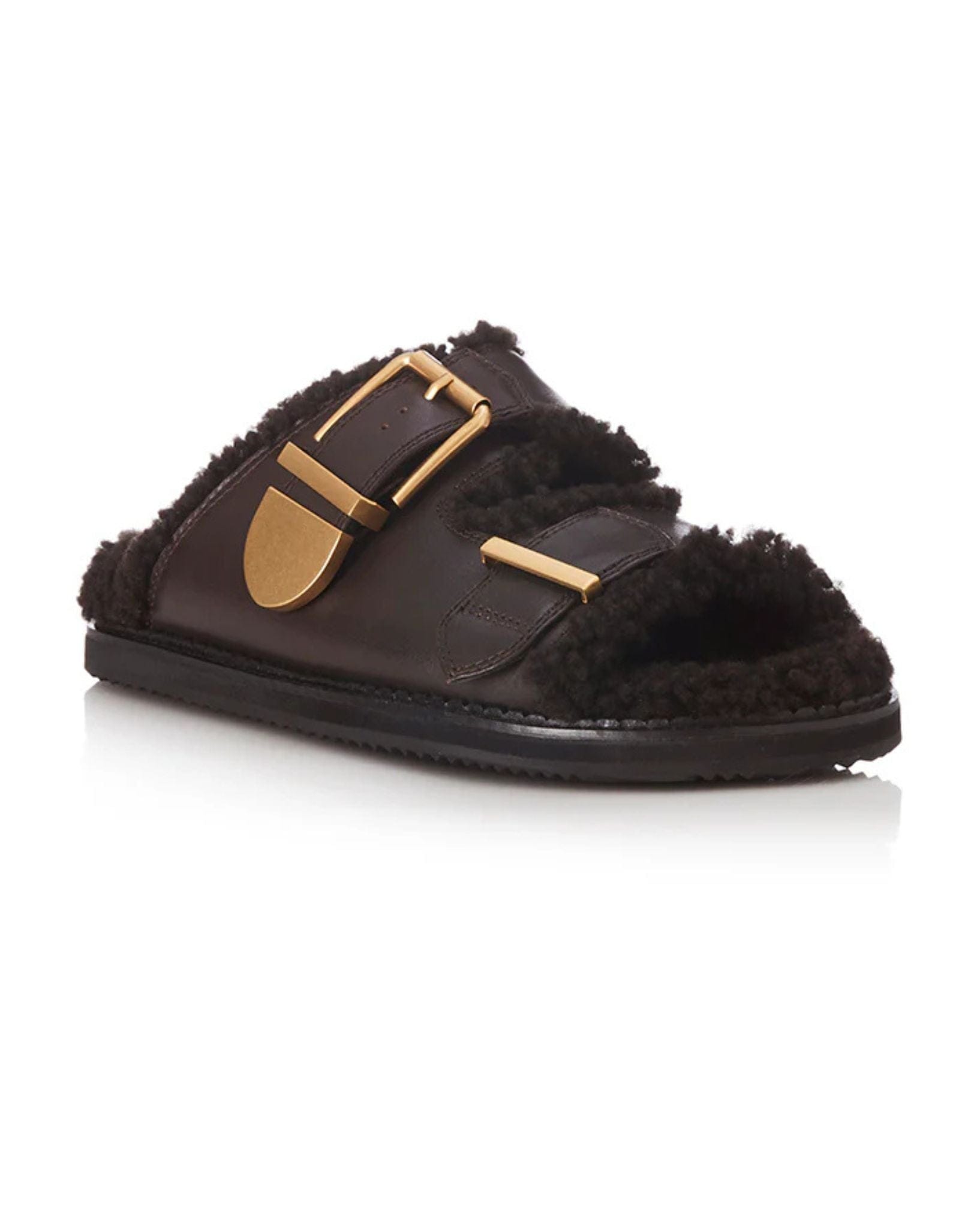 Alias Mae Womens Panama Sandals - Choc Leather I Shearling