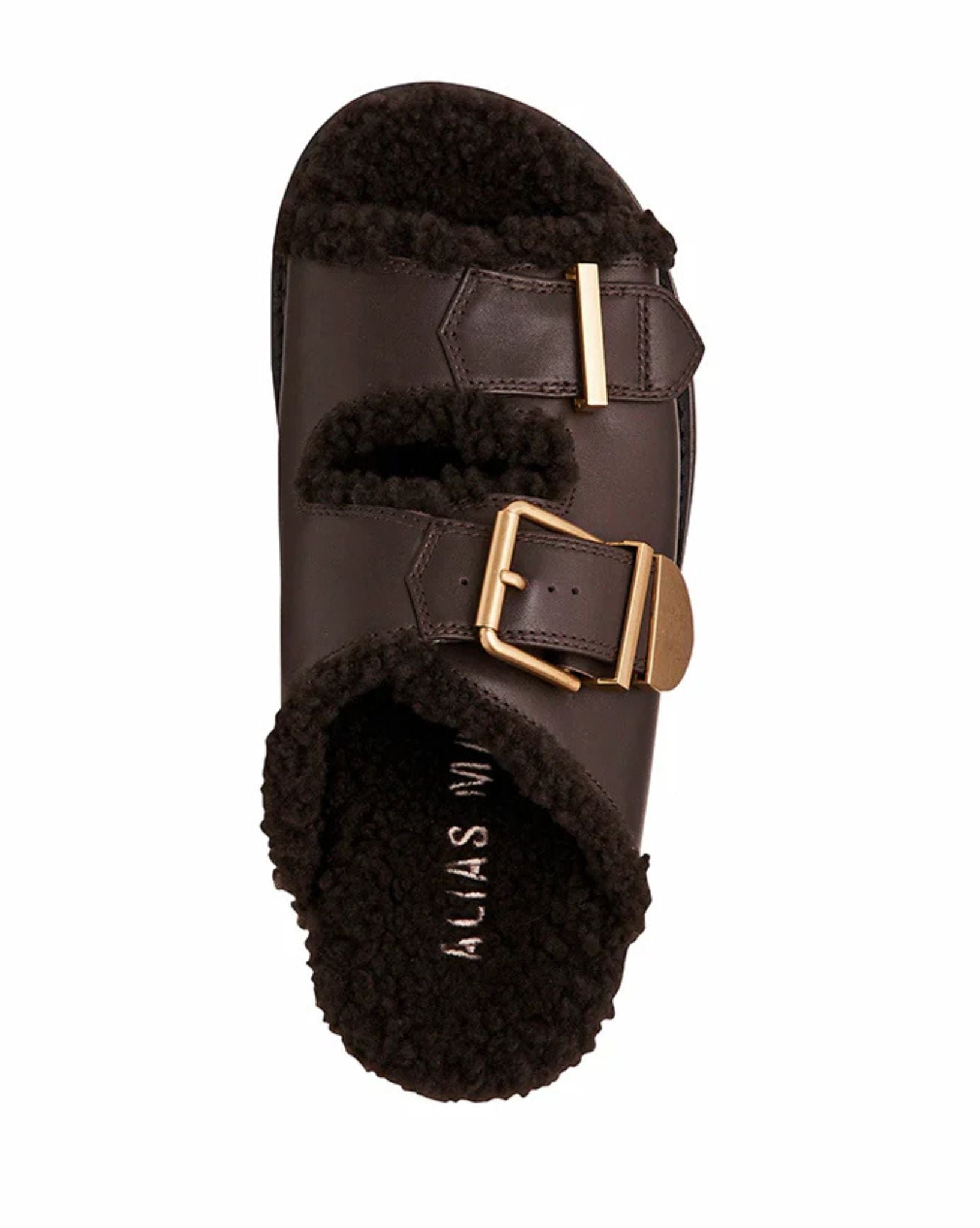 Alias Mae Womens Panama Sandals - Choc Leather I Shearling