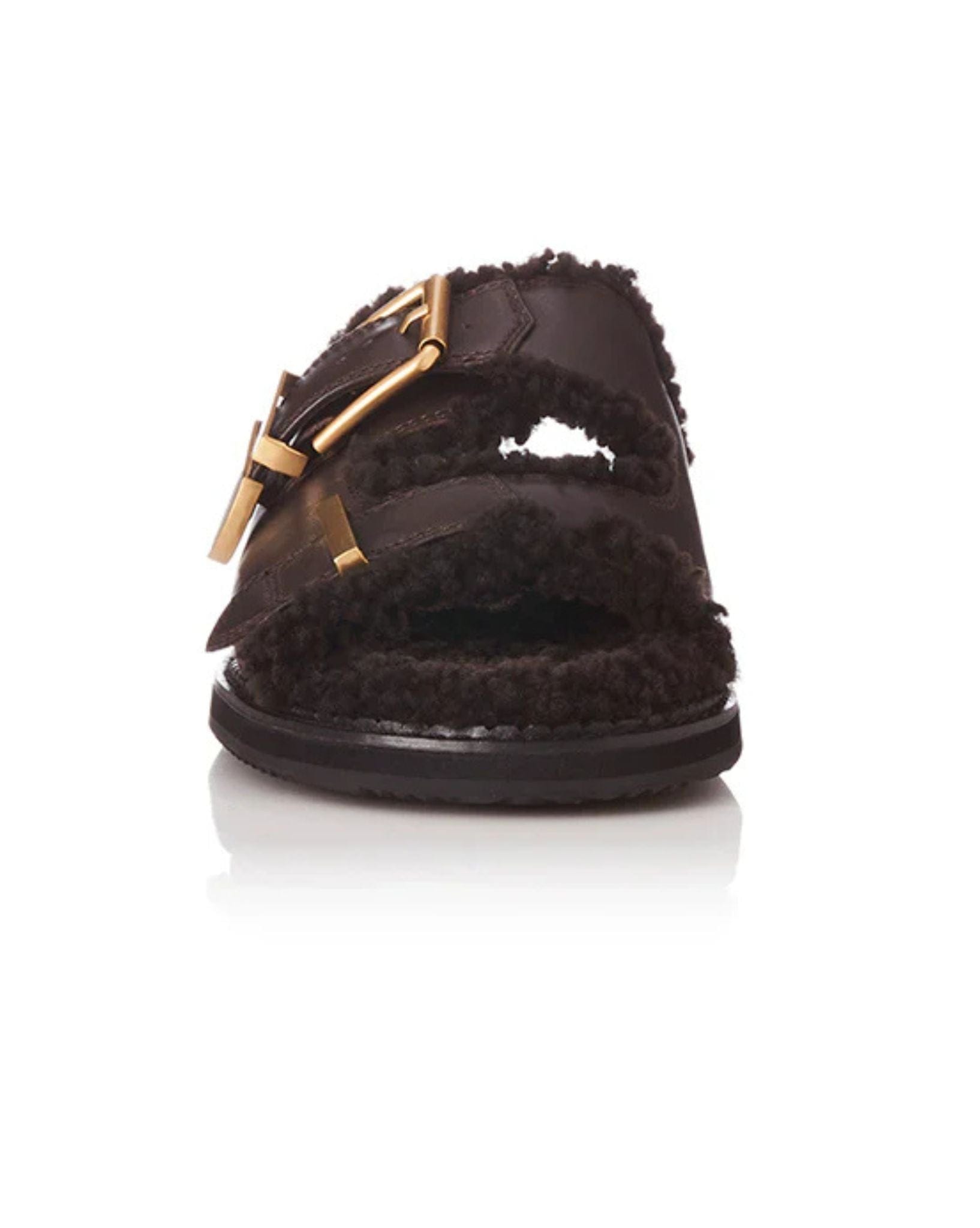 Alias Mae Womens Panama Sandals - Choc Leather I Shearling