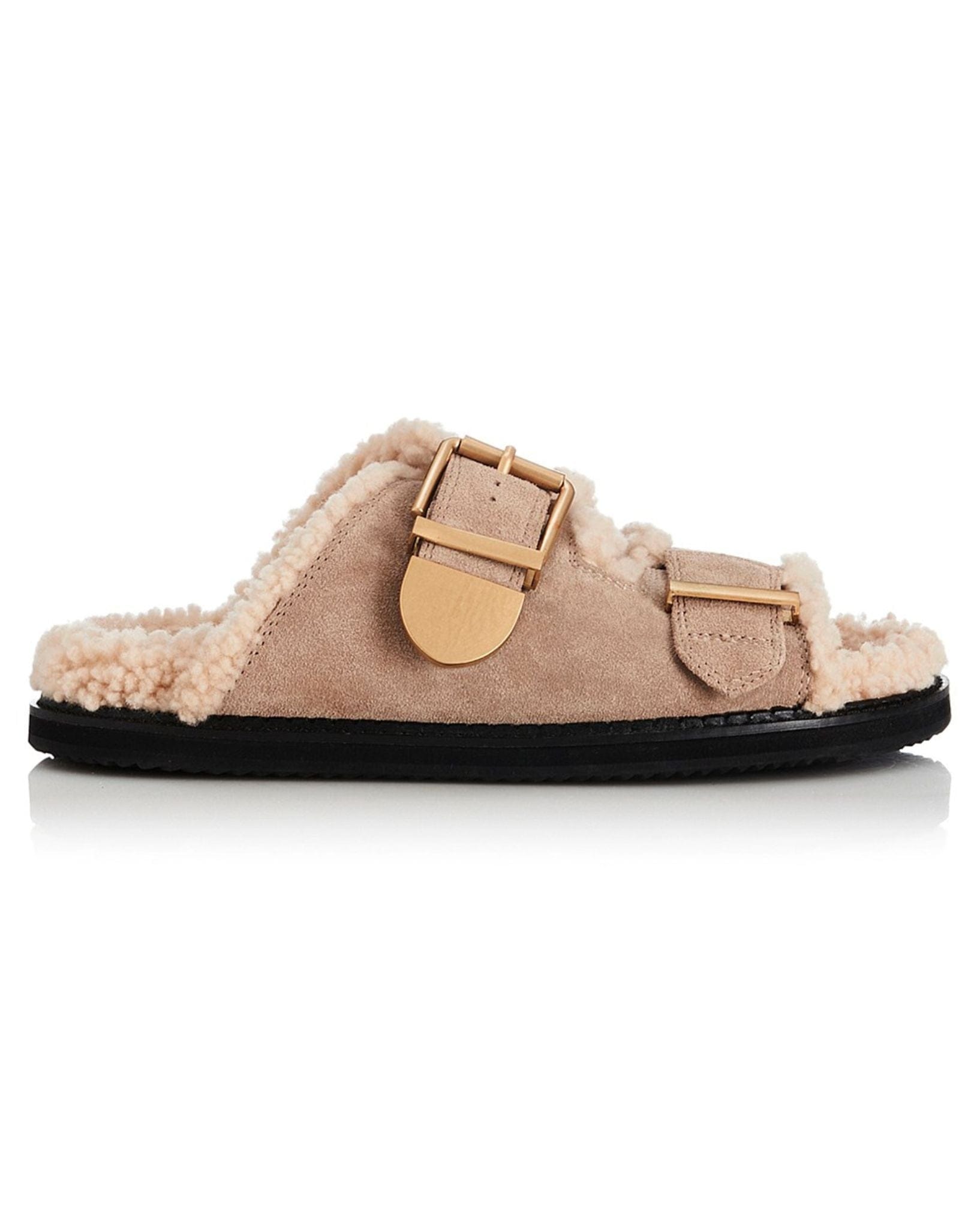 Alias Mae Womens Panama Sandals  - Natural Suede I Shearling