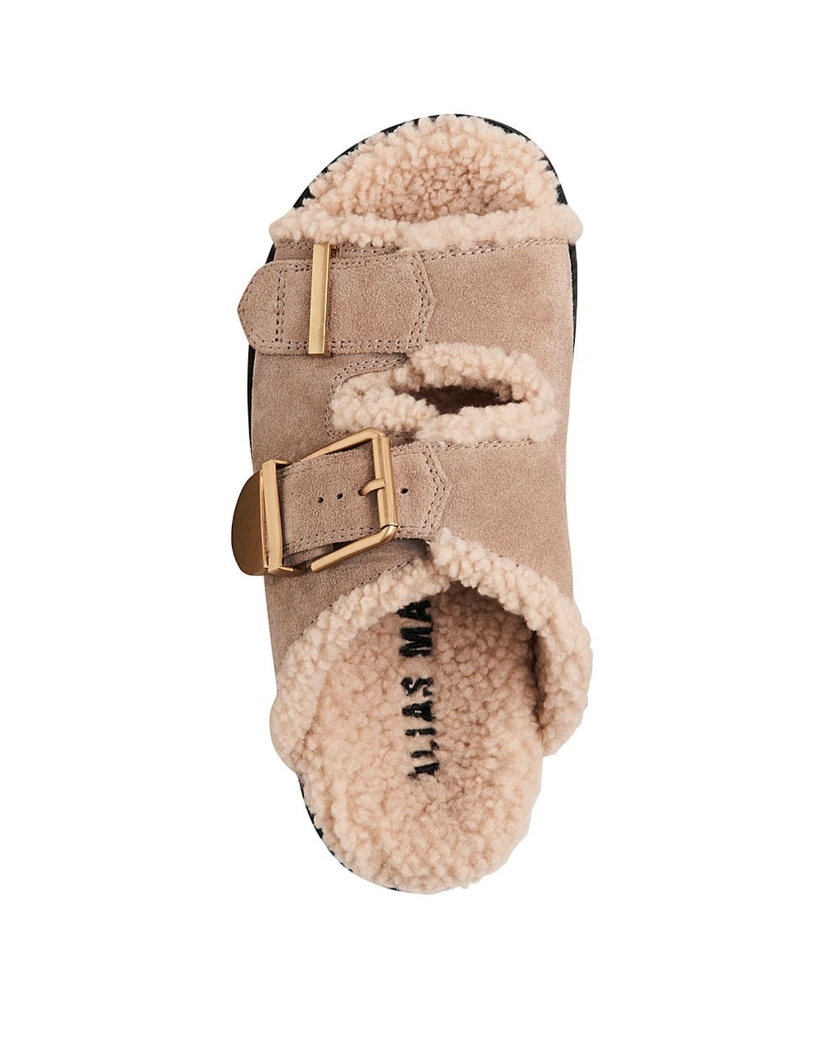 Alias Mae Womens Panama Sandals  - Natural Suede I Shearling