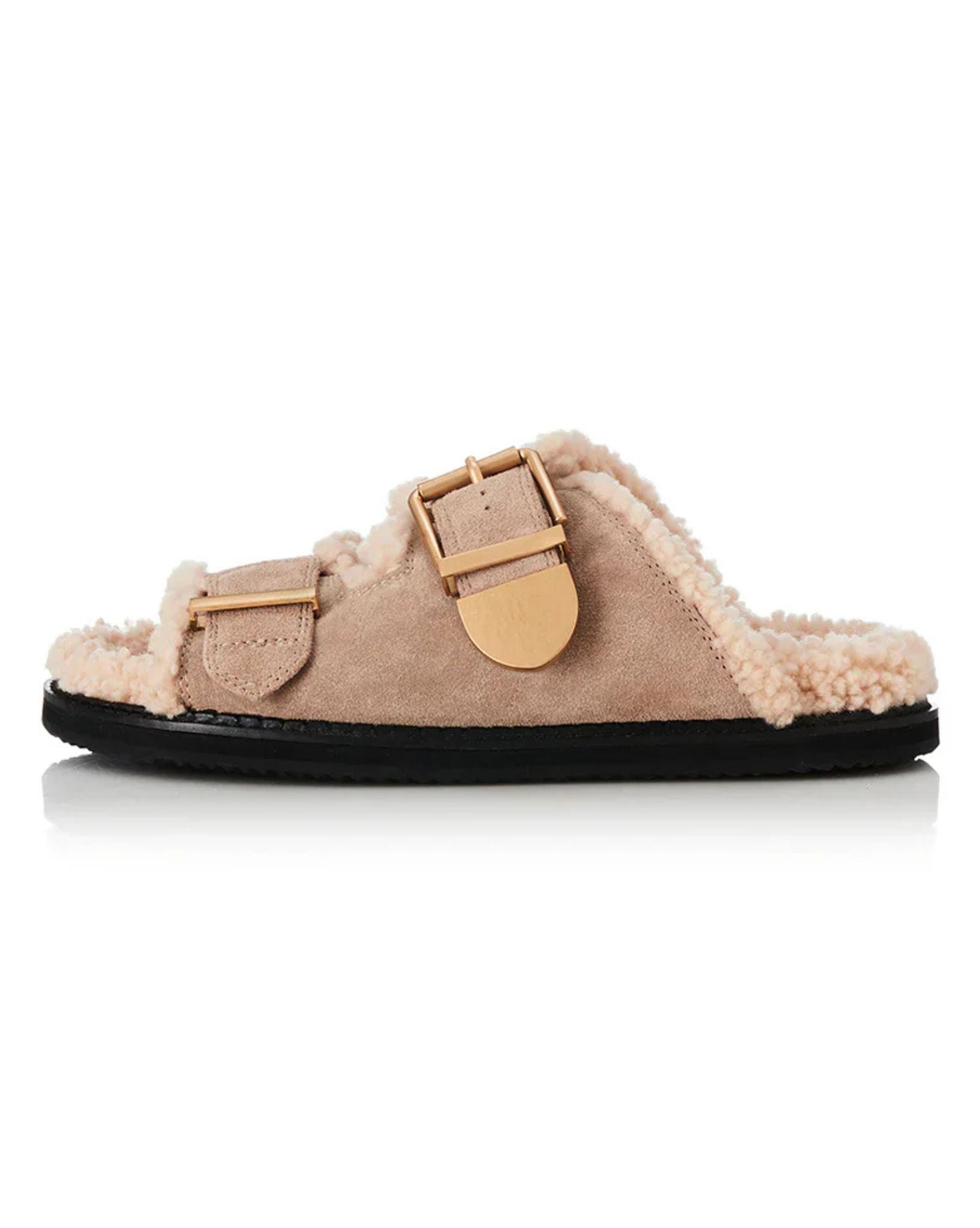 Alias Mae Womens Panama Sandals  - Natural Suede I Shearling