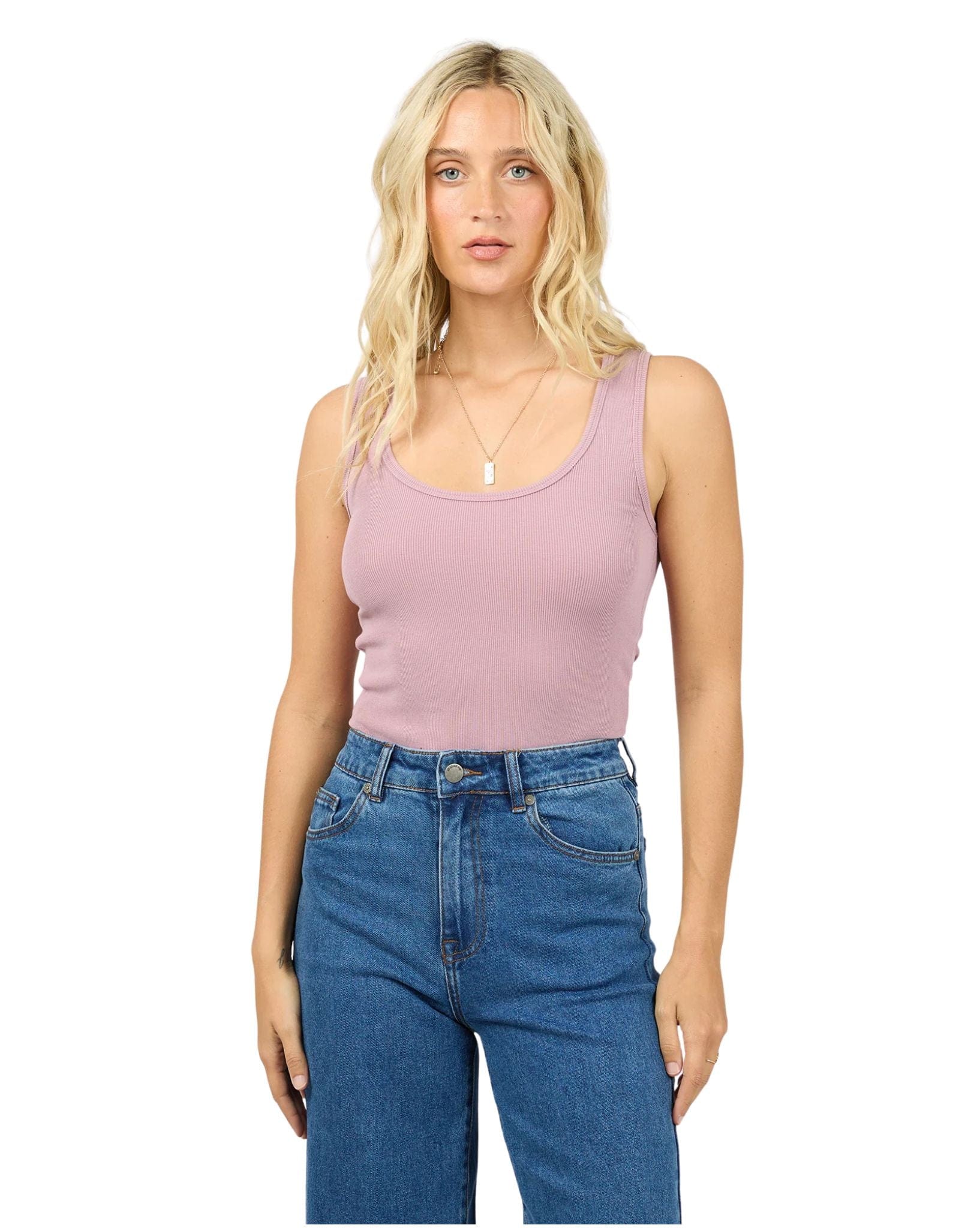All About Eve Washed Rib Scoop Neck Tank