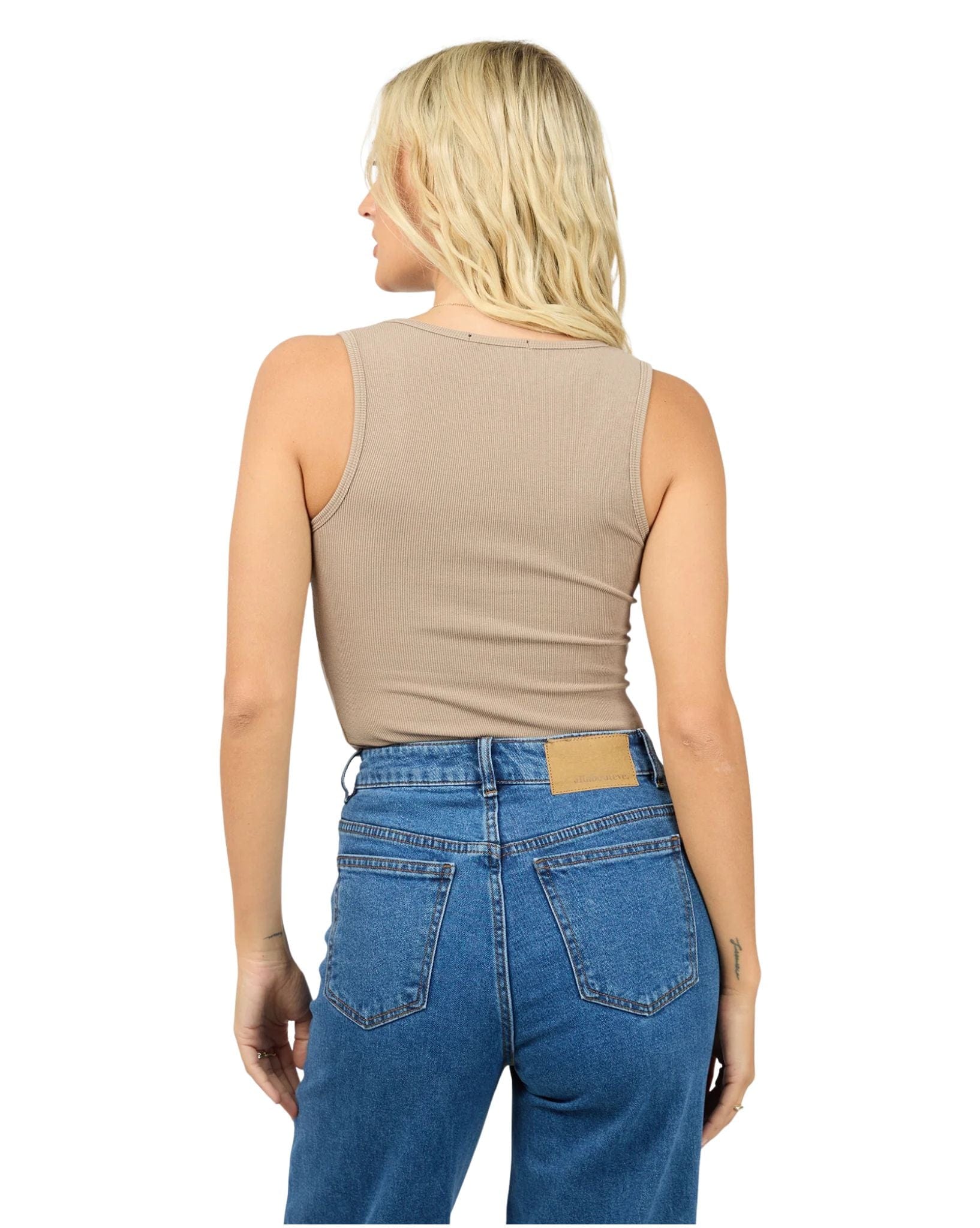 All About Eve Washed Rib Scoop Neck Tank