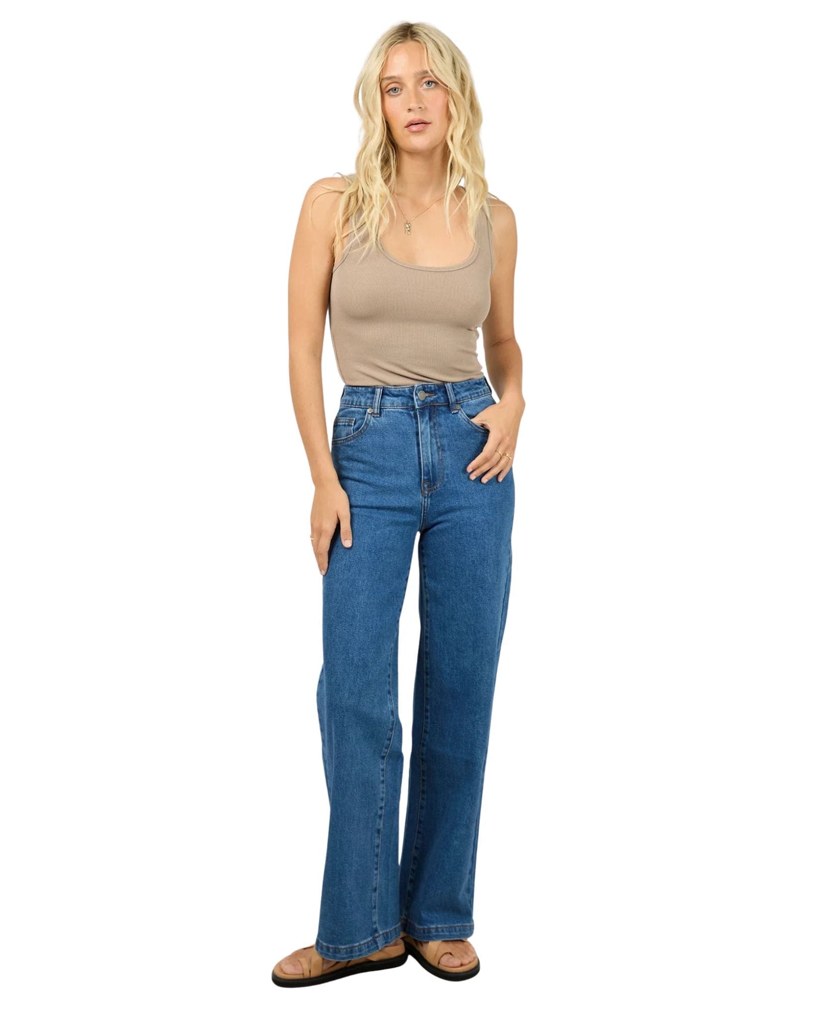 All About Eve Washed Rib Scoop Neck Tank