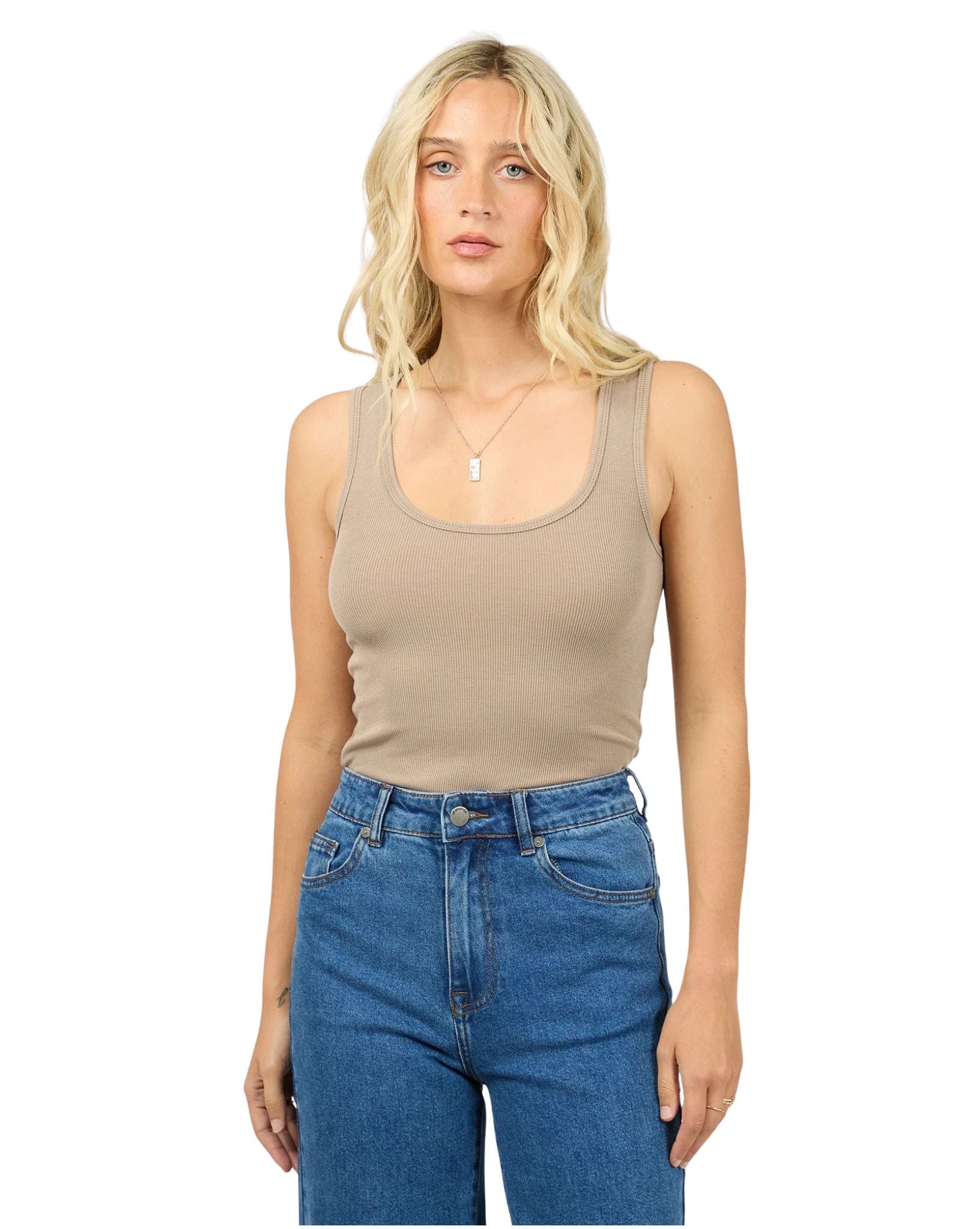 All About Eve Washed Rib Scoop Neck Tank