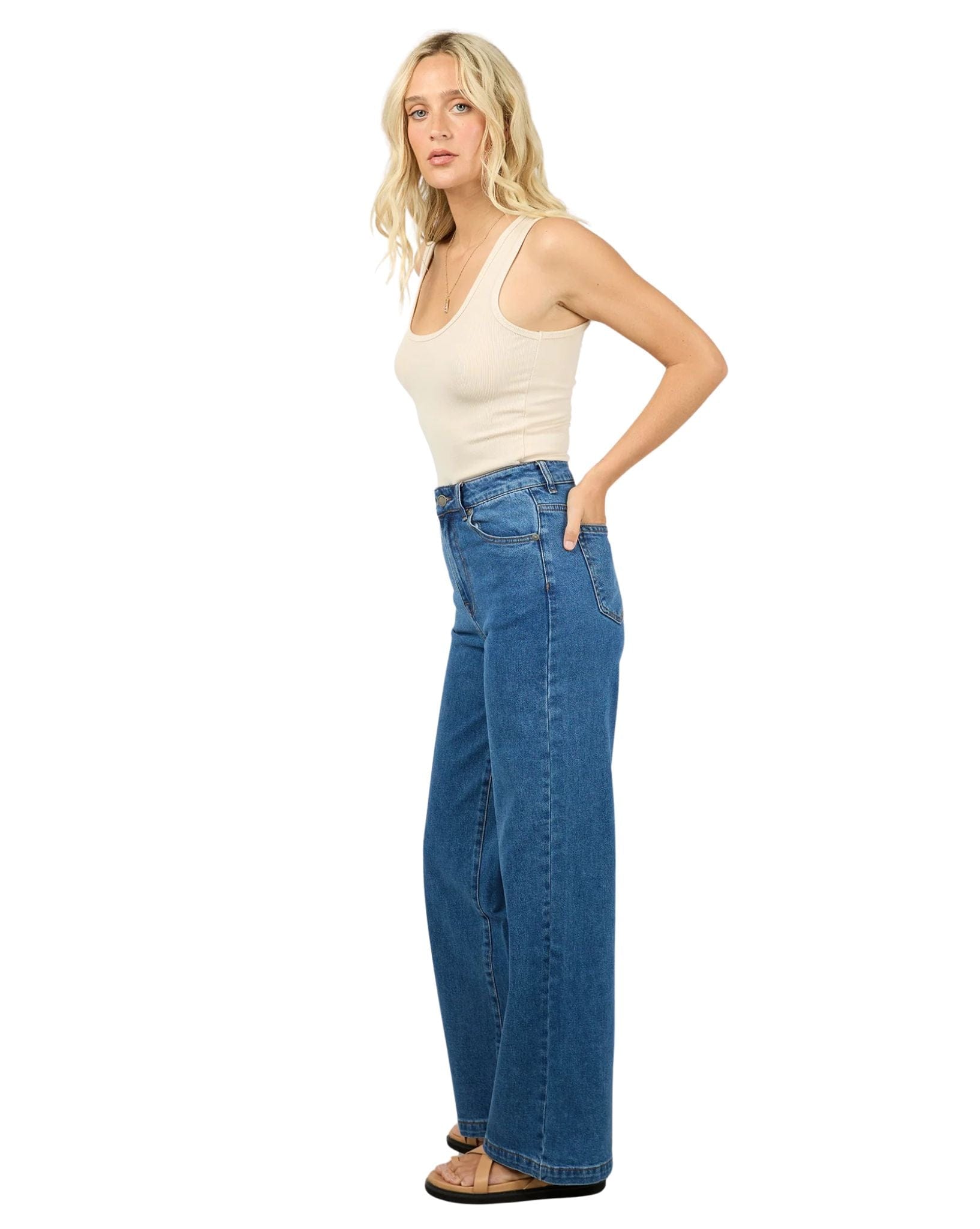 All About Eve Washed Rib Scoop Neck Tank