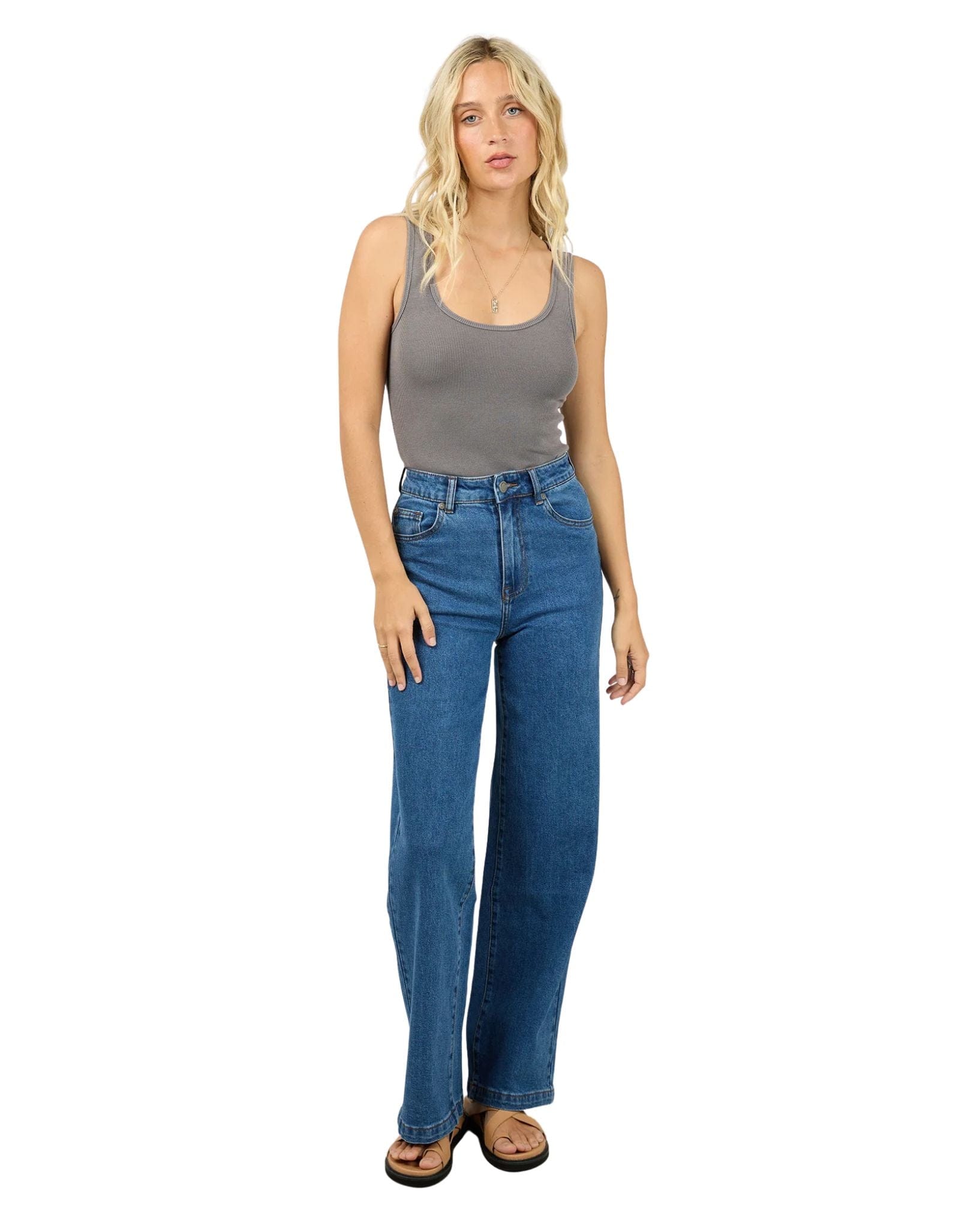 All About Eve Washed Rib Scoop Neck Tank