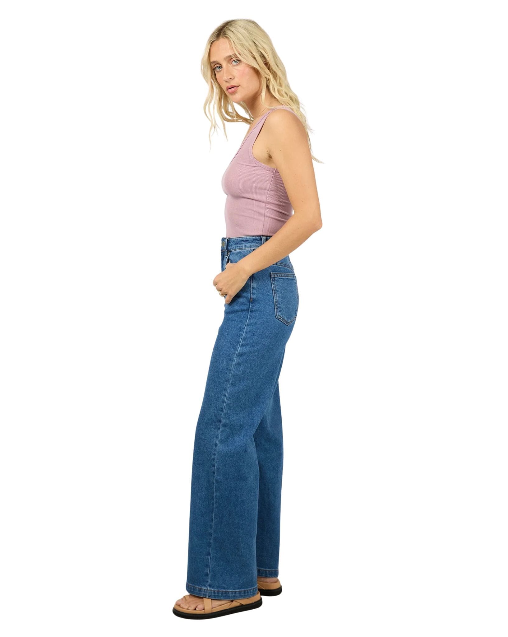 All About Eve Washed Rib Scoop Neck Tank